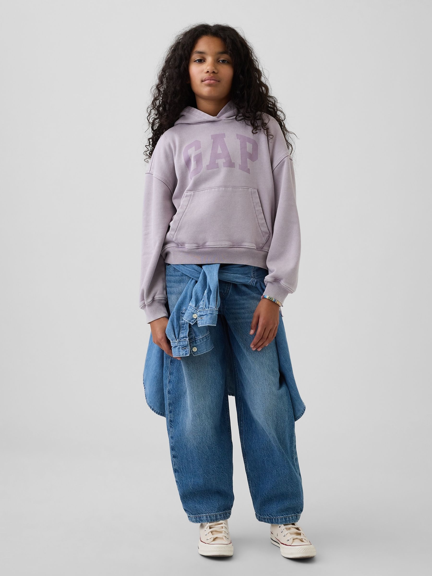 Purple Vintage Soft Relaxed Hoodie (4-13yrs) - Image 3 of 6