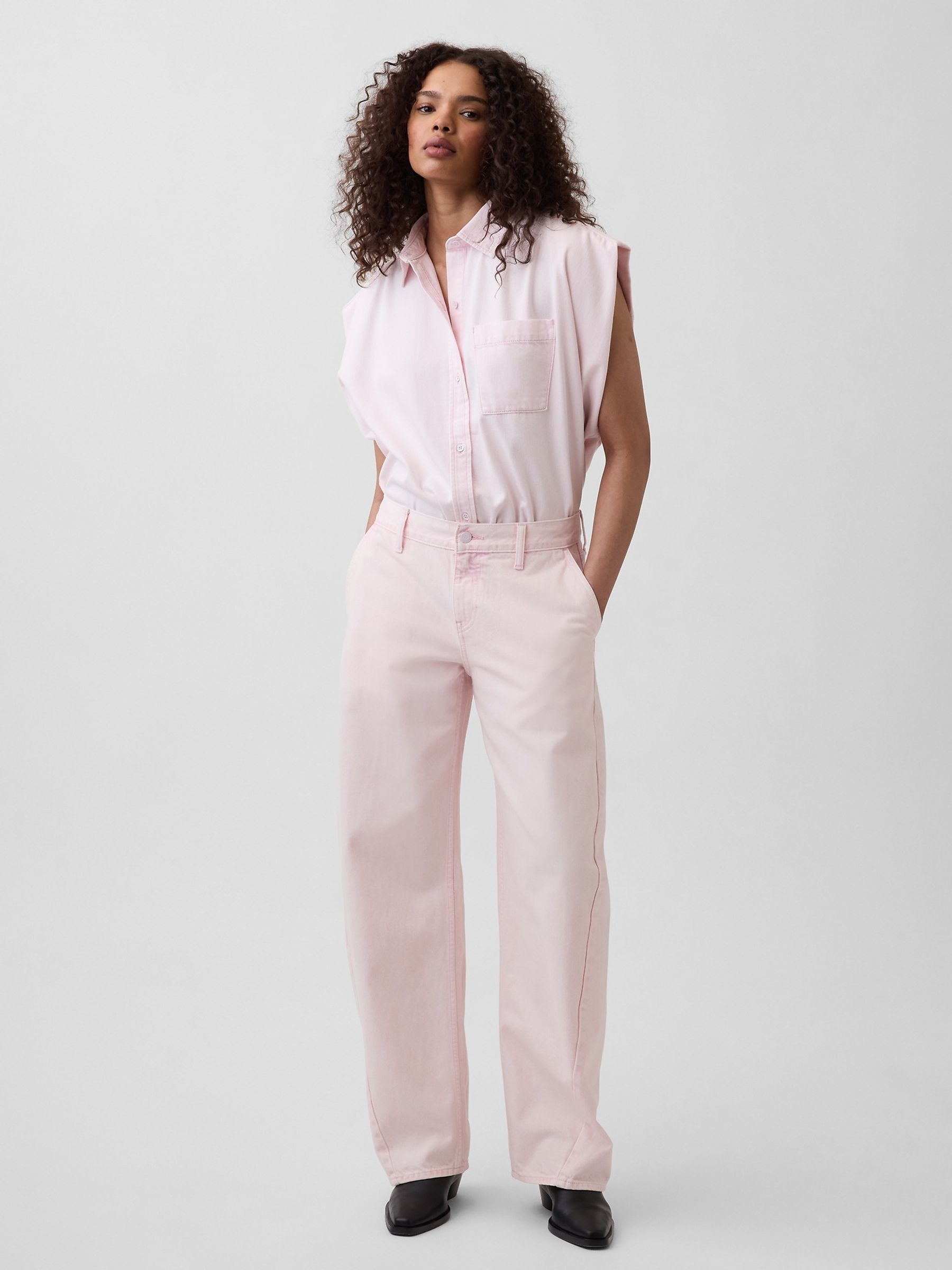 Gap x Harlem's Fashion Row Pink Extra Baggy Barrel Jeans - Image 5 of 8