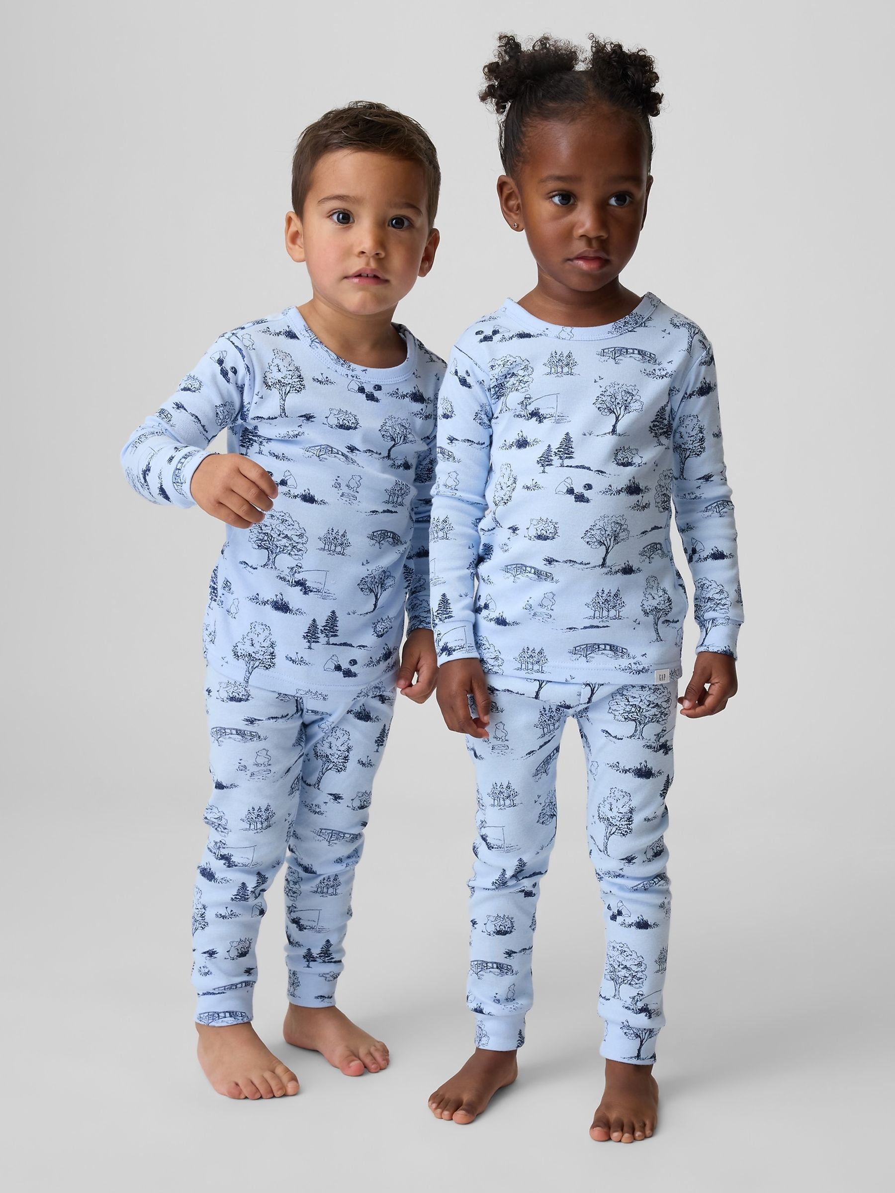 Blue Winnie The Pooh Brushed Cotton Pyjamas Set - Image 1 of 6