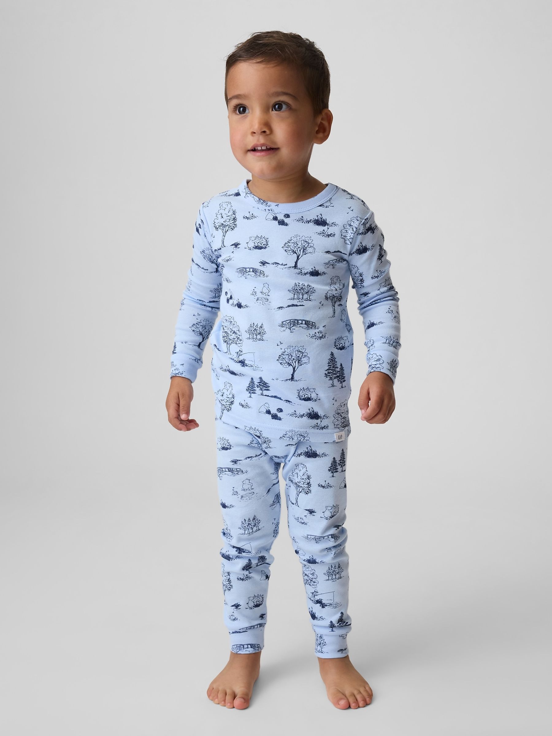 Blue Winnie The Pooh Brushed Cotton Pyjamas Set - Image 2 of 6