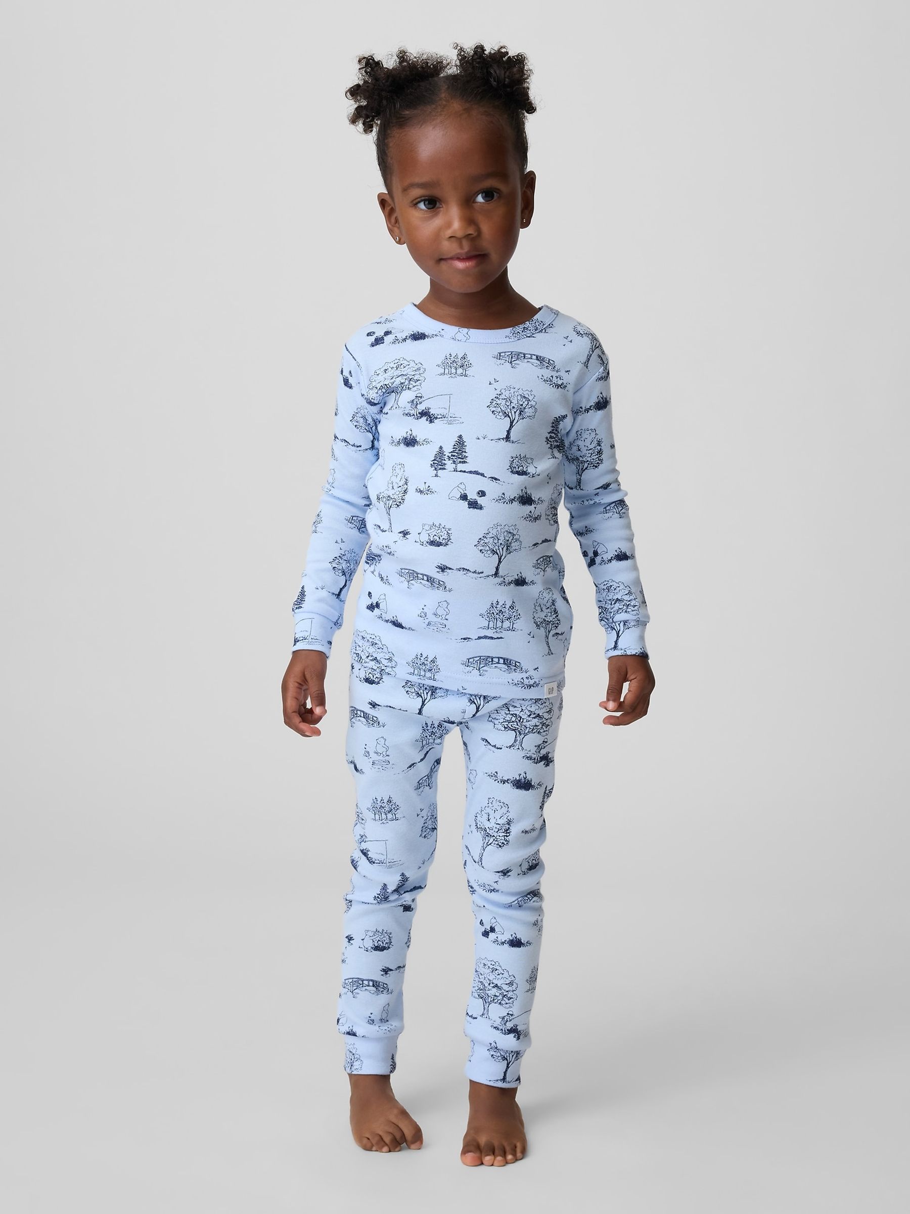 Blue Winnie The Pooh Brushed Cotton Pyjamas Set - Image 3 of 6