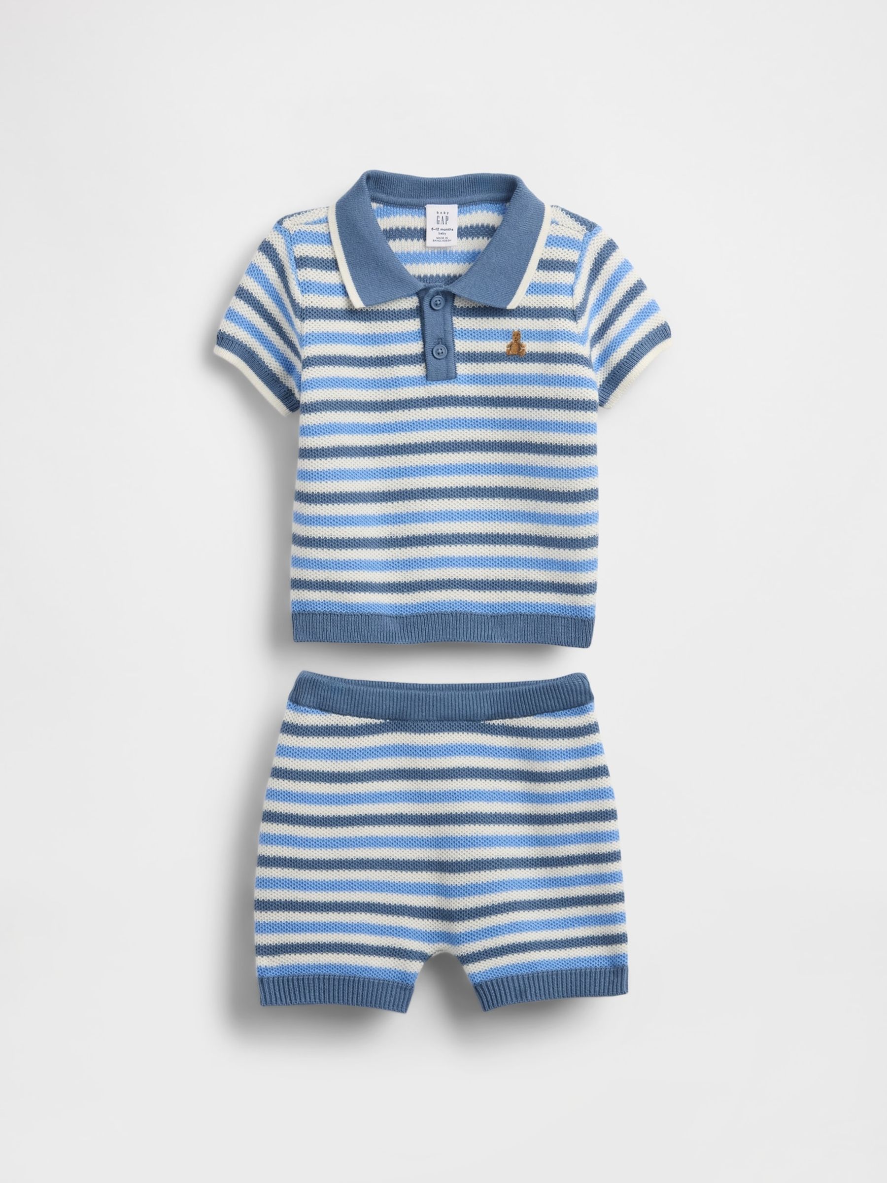 Blue Jumper Polo Outfit Set - Image 1 of 3