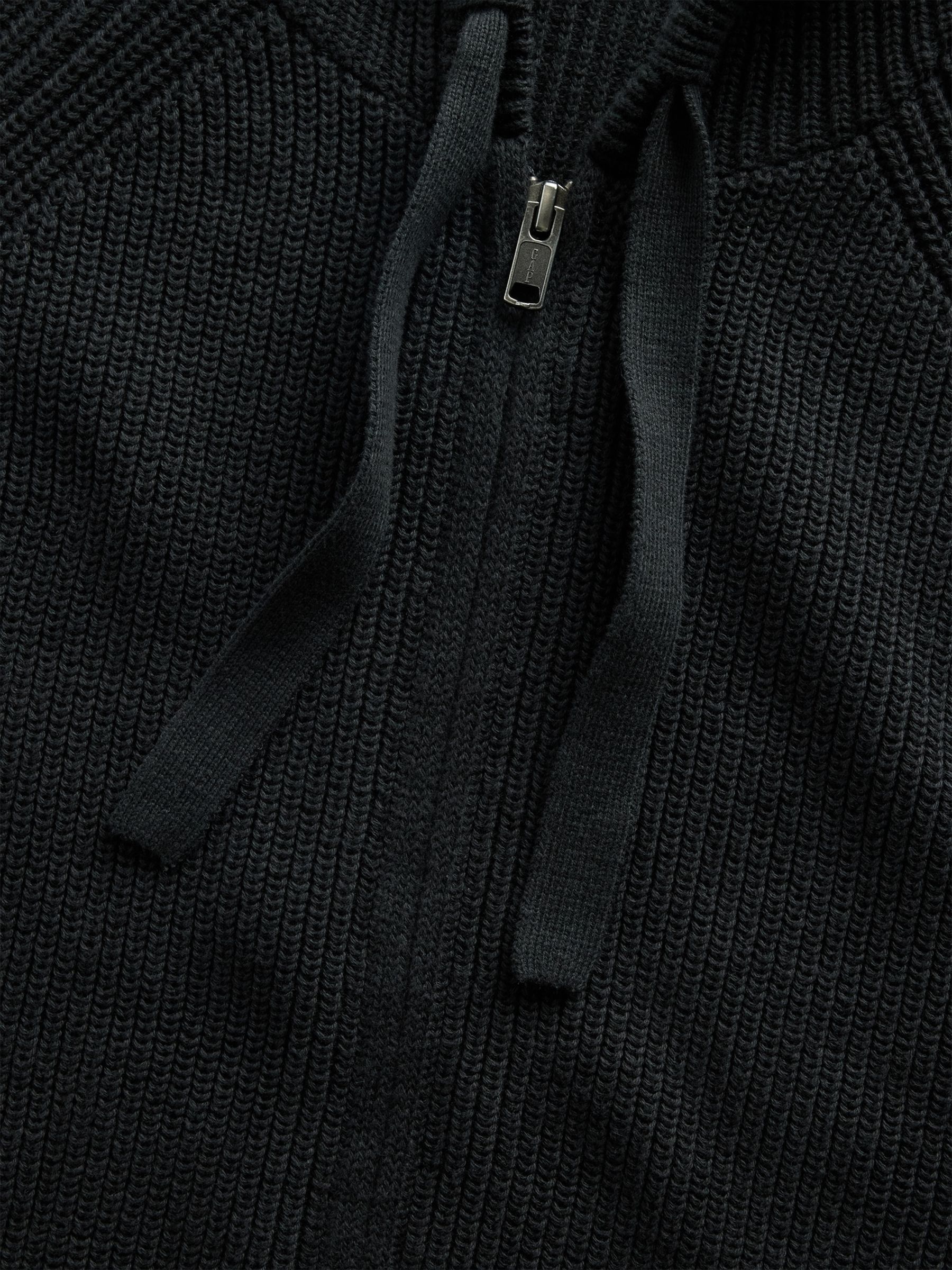 Black Raglan Zip Hooded Jumper - Image 4 of 4 Black Raglan Zip Hooded Jumper - Image 4 of 4