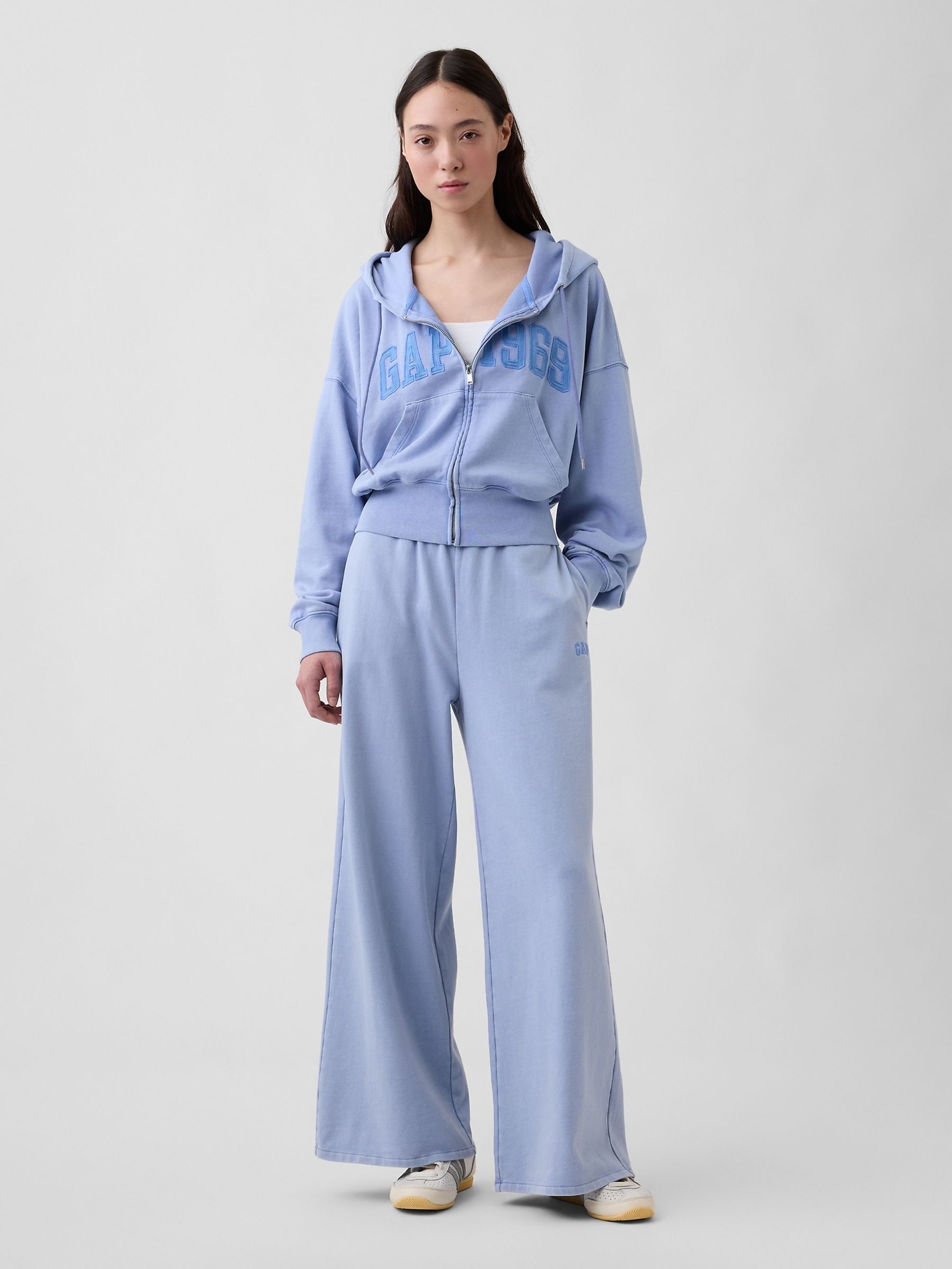 Purple French Terry Oversized 1969 Logo Zip Hoodie - Image 4 of 5