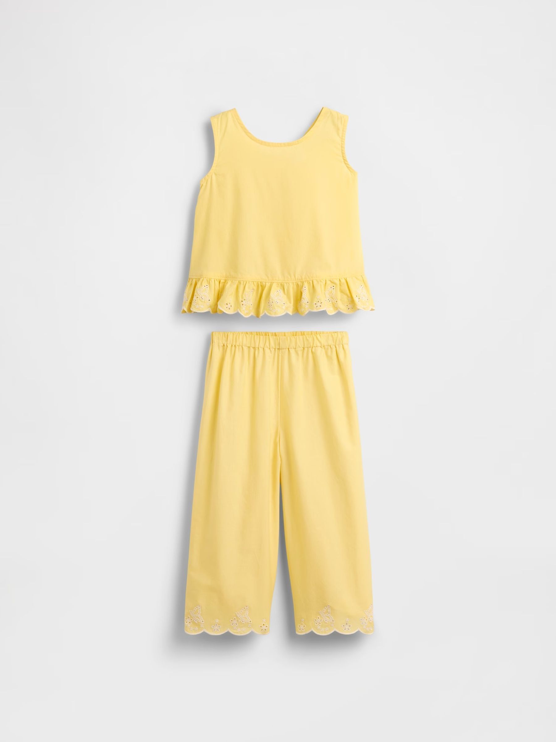 Yellow Eyelet Ruffle Outfit Set - Image 2 of 3