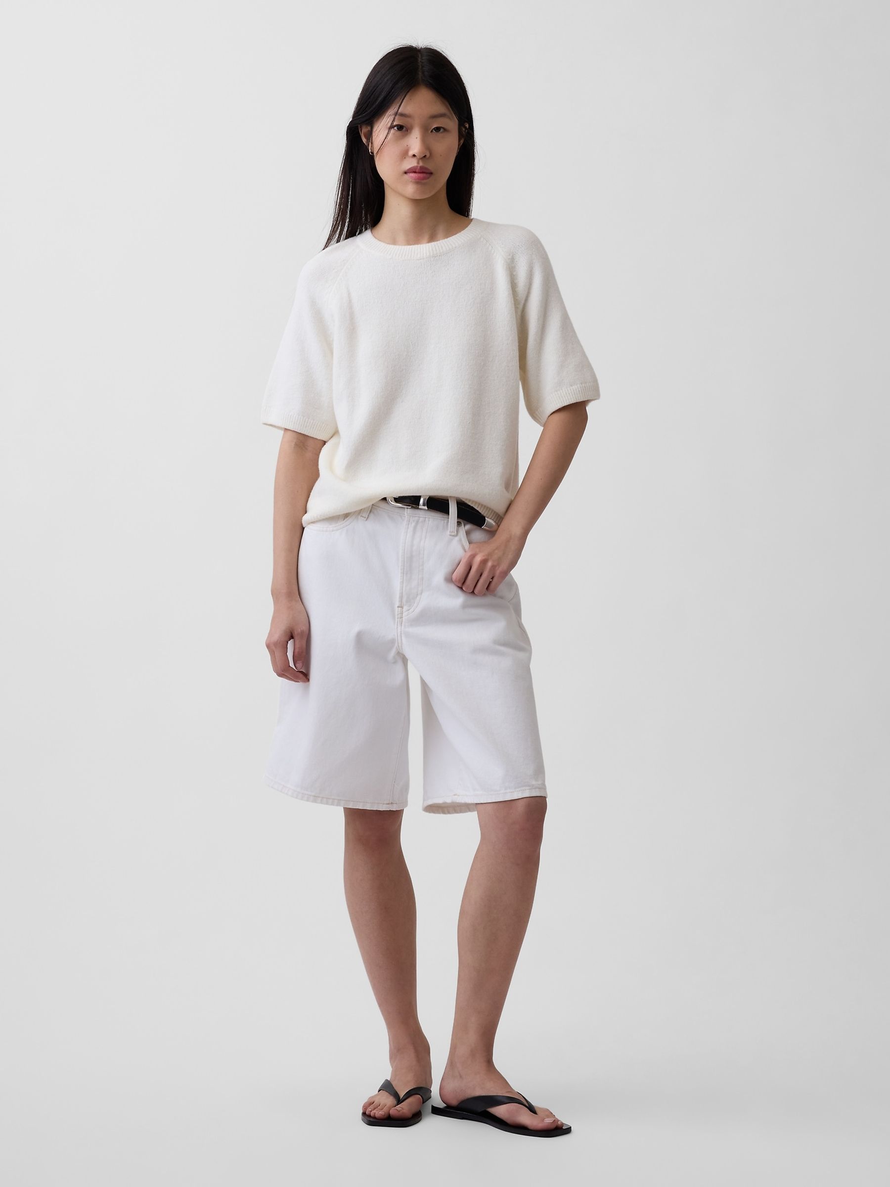White CashSoft Raglan Jumper T-Shirt - Image 3 of 4