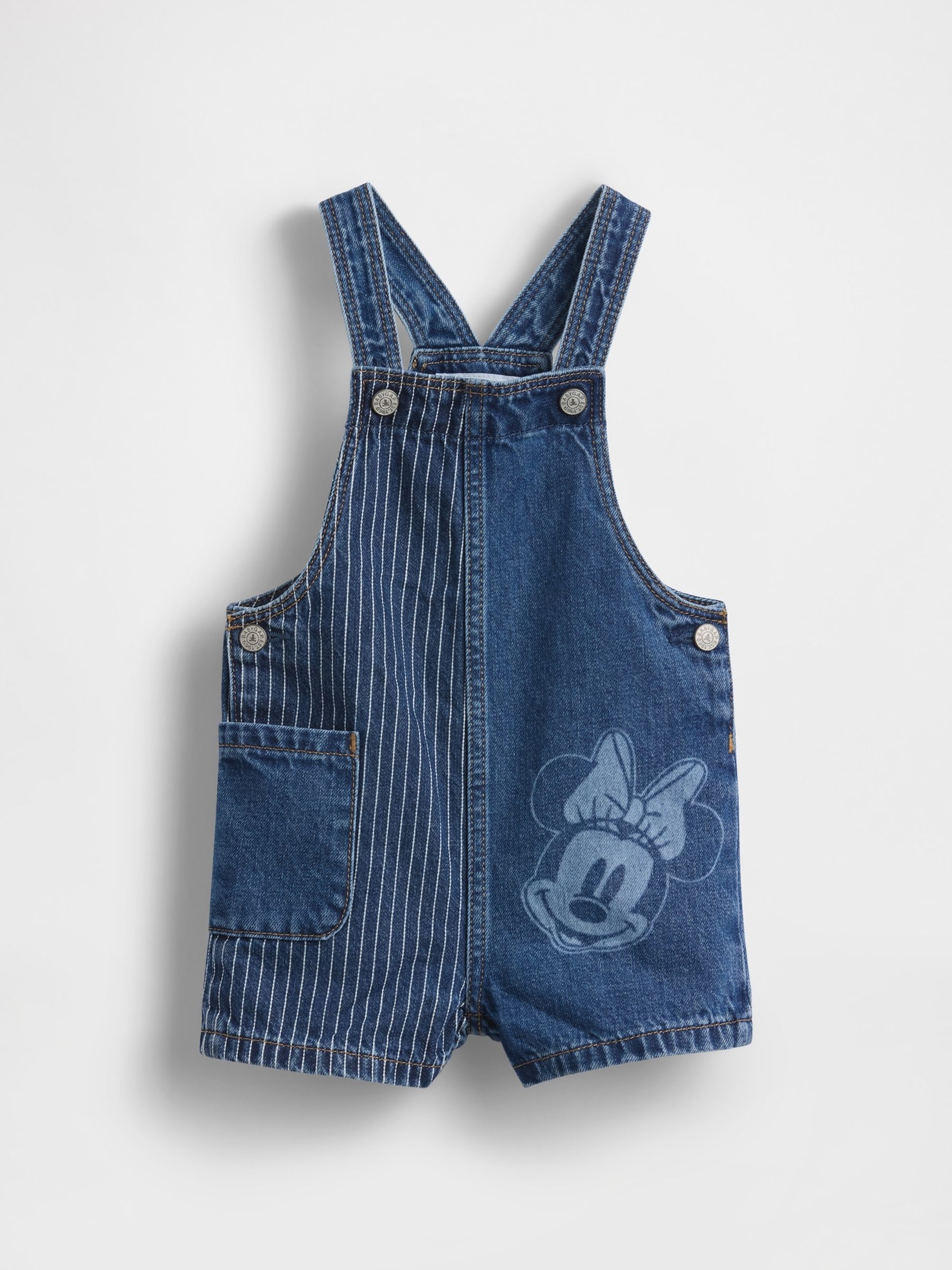 Medium Wash Minnie Mouse Disney Denim Short Dungarees - Image 1 of 2