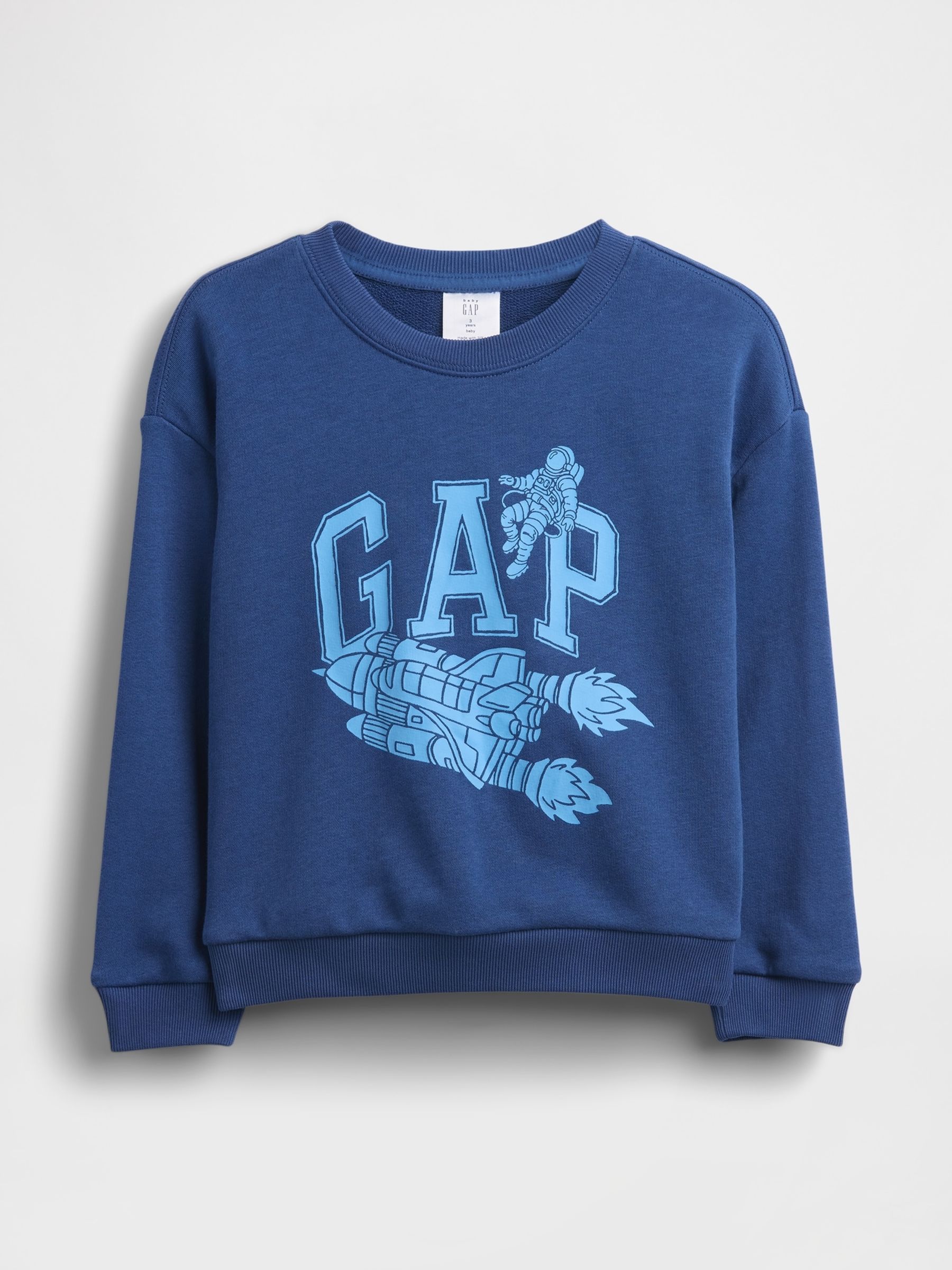 Blue Relaxed French Terry Graphic Sweatshirt - Image 1 of 3