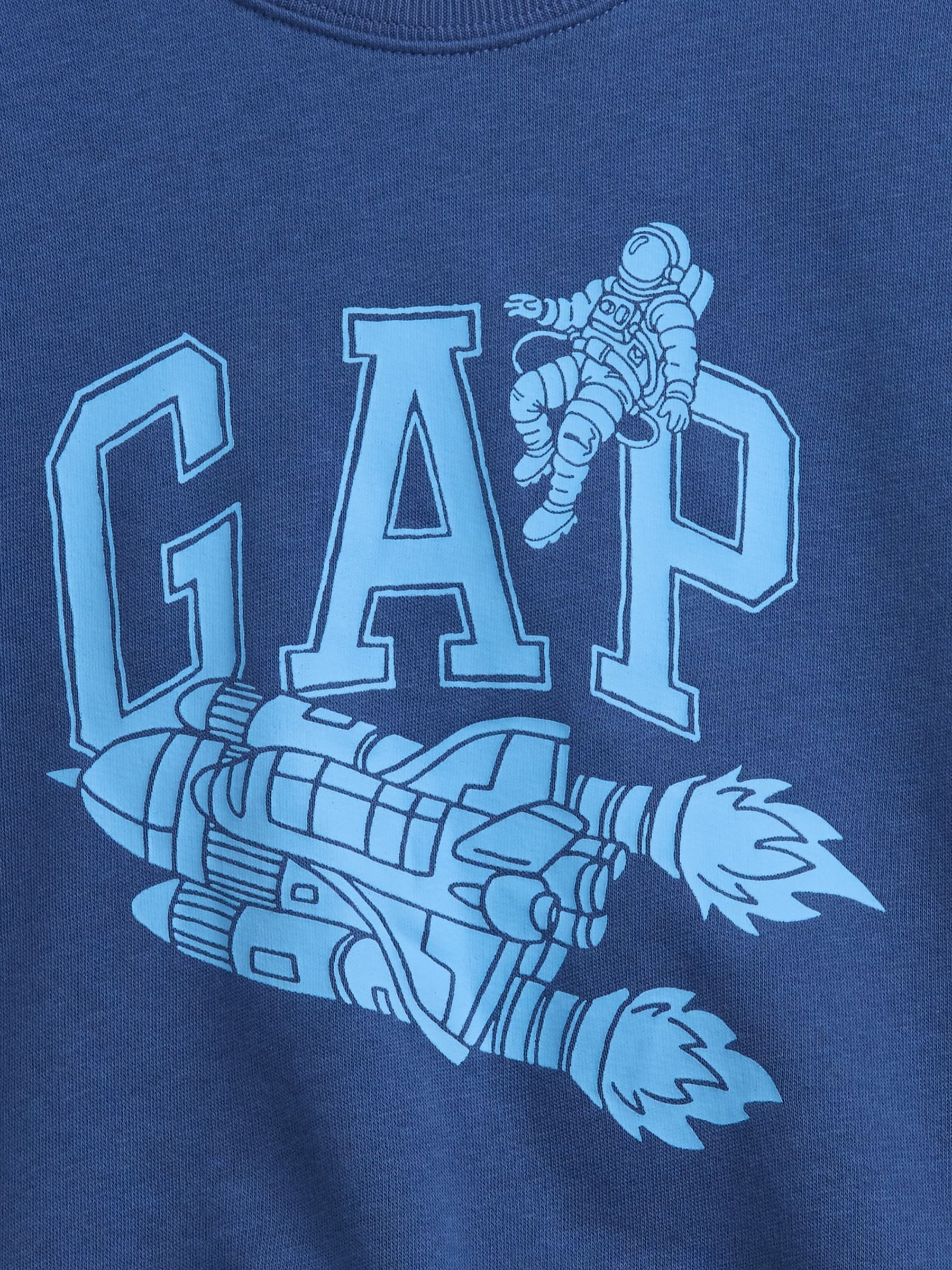 Blue Relaxed French Terry Graphic Sweatshirt - Image 3 of 3