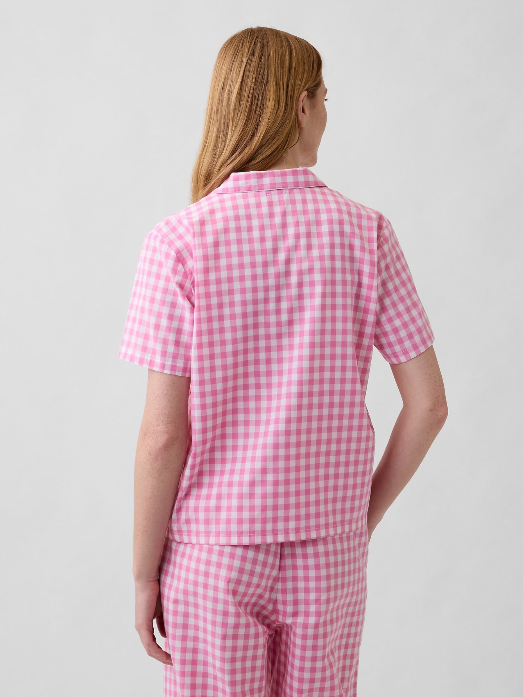 Pink Gingham Poplin pyjama Shirt - Image 2 of 4