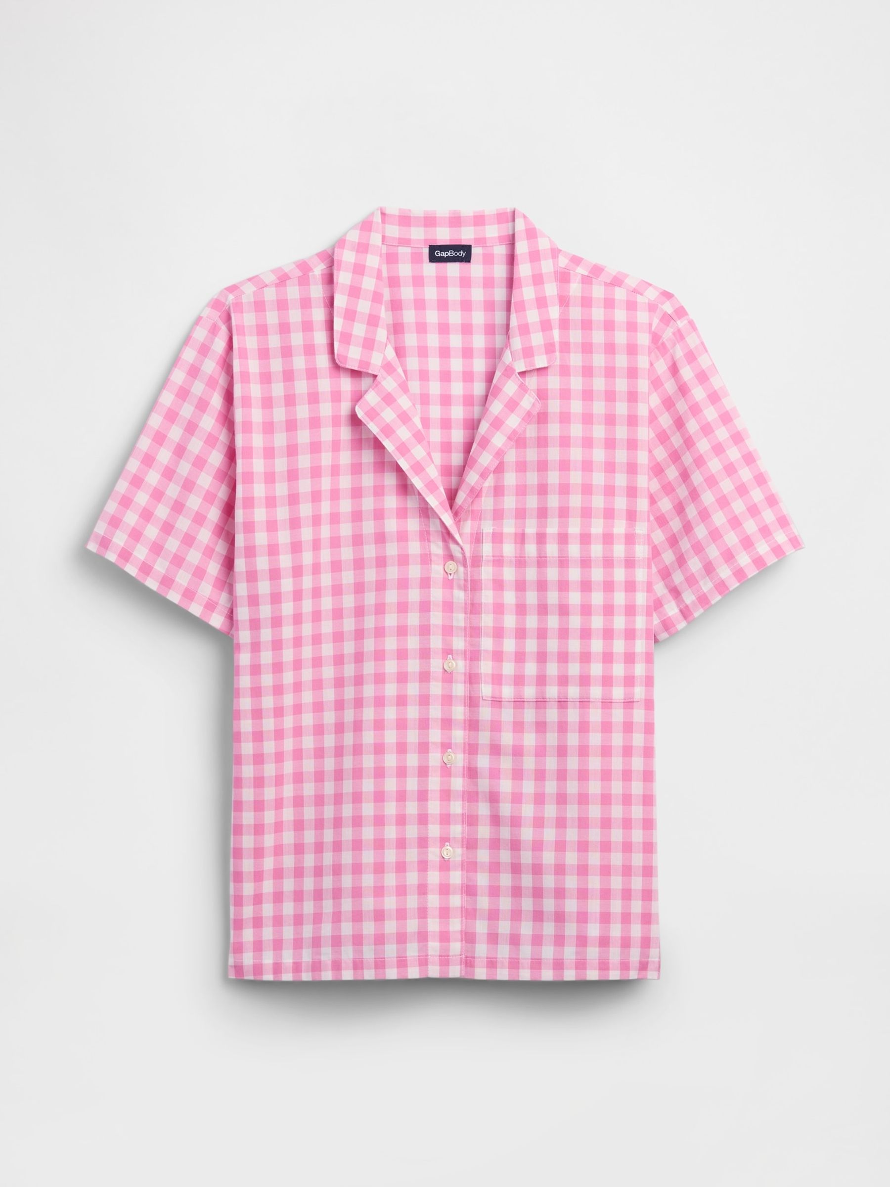 Pink Gingham Poplin pyjama Shirt - Image 4 of 4