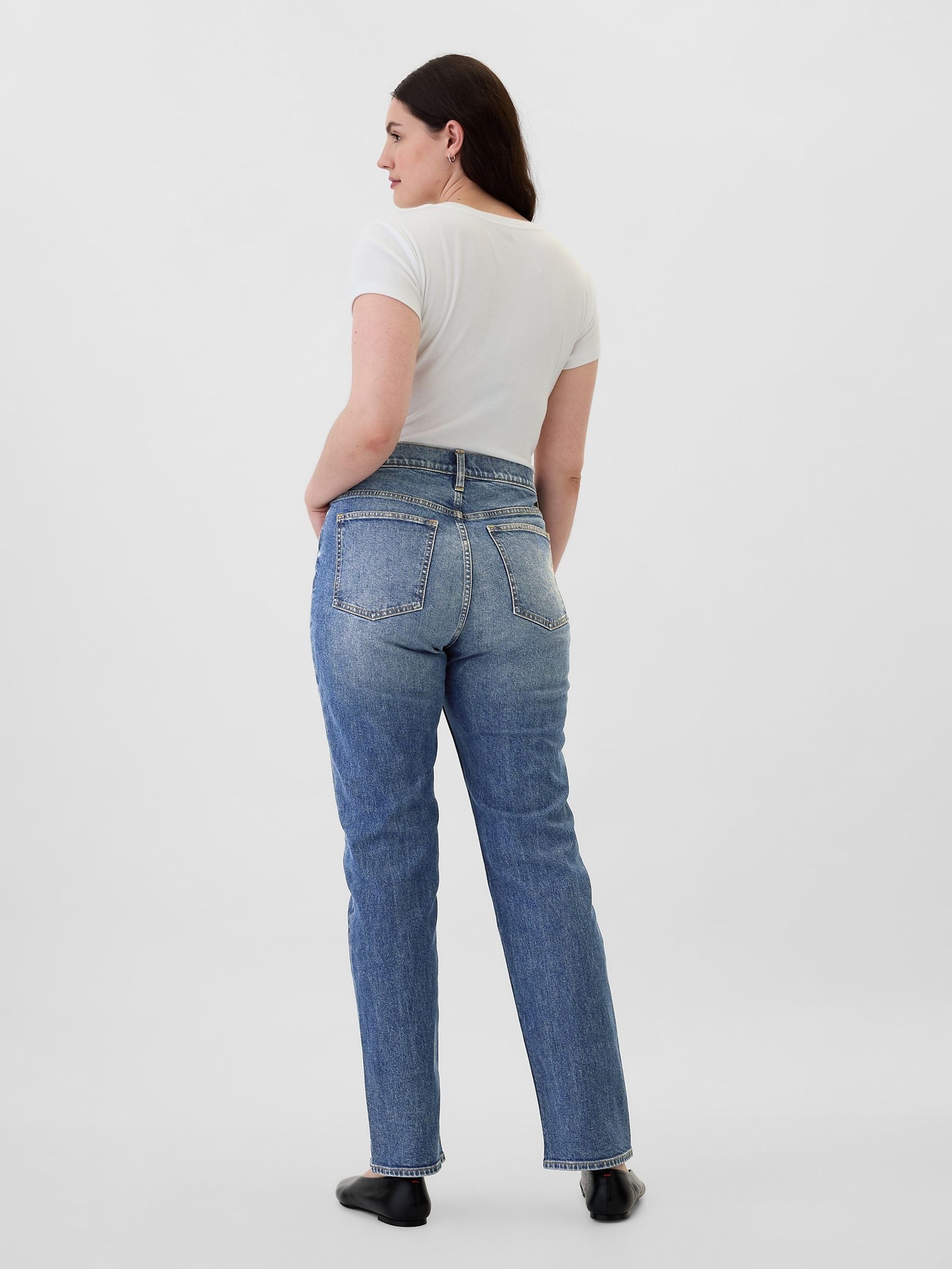 Blue High Waisted 90s Original Straight Jeans - Image 2 of 6