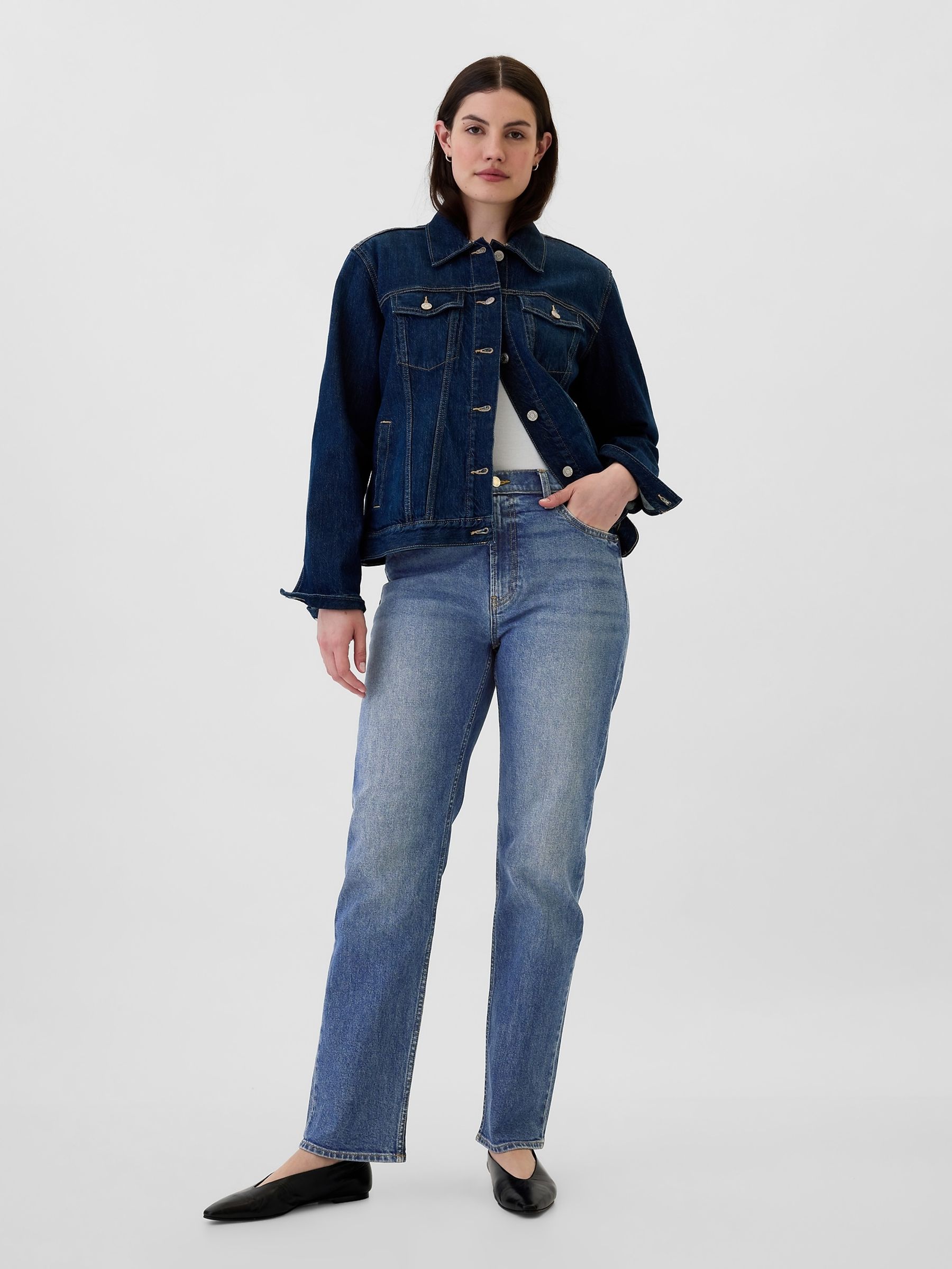 Blue High Waisted 90s Original Straight Jeans - Image 5 of 6