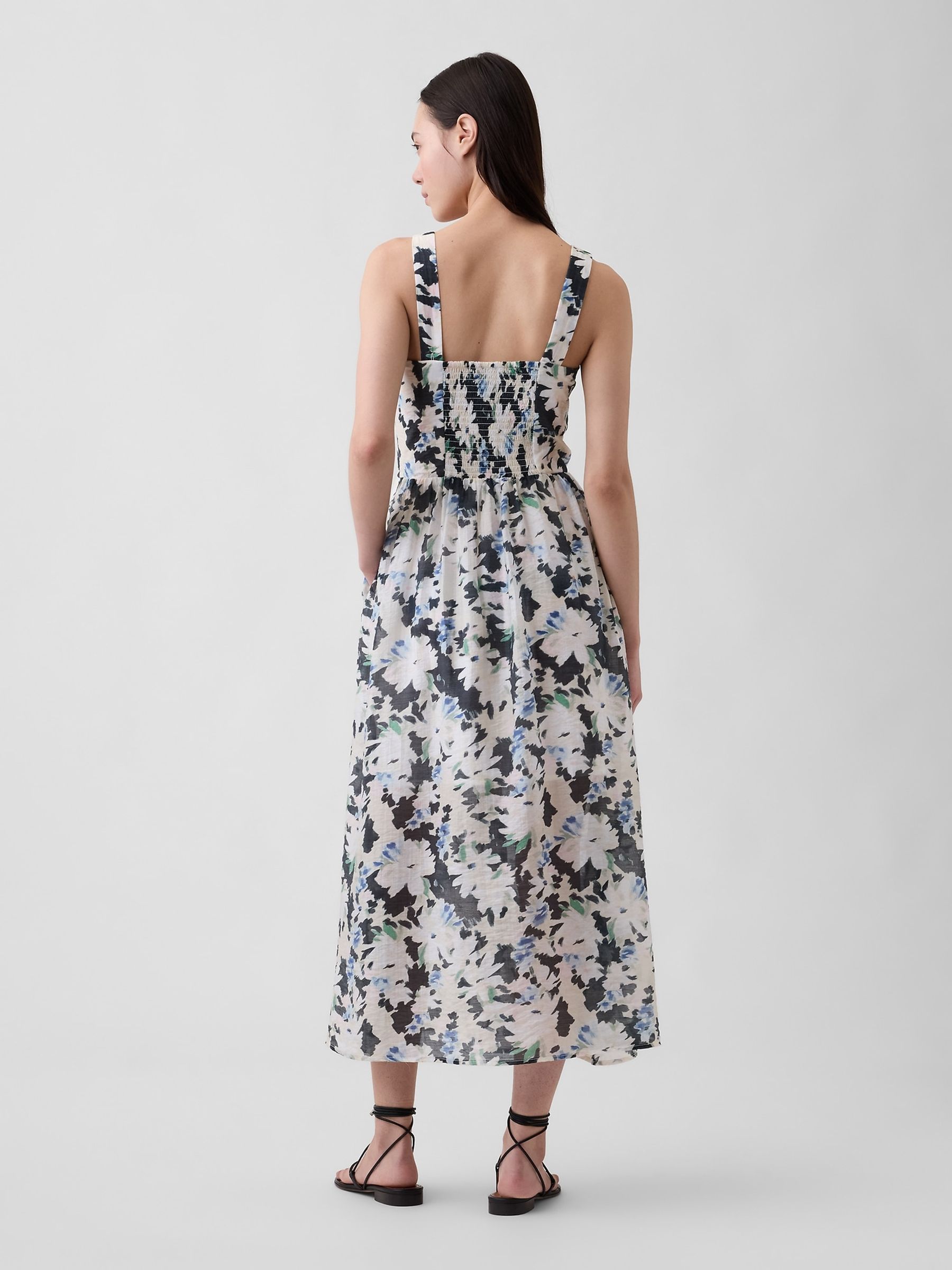 Black Floral Seamed Drop-Waist Maxi Dress - Image 2 of 4