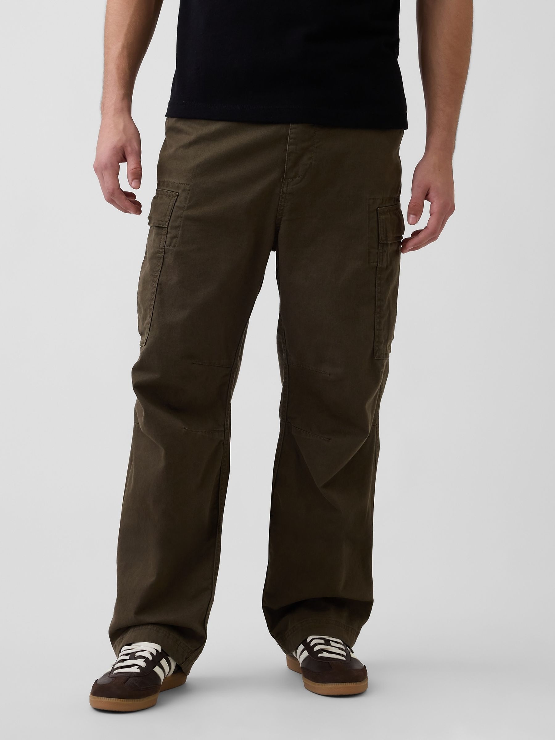 Brown Relaxed Cargo Trousers - Image 1 of 4 Brown Relaxed Cargo Trousers - Image 1 of 4