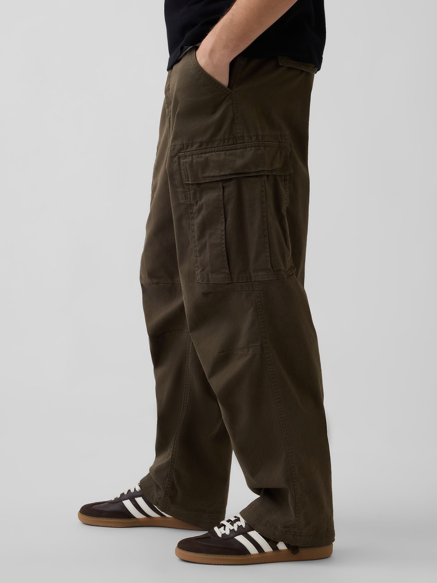Brown Relaxed Cargo Trousers - Image 3 of 4