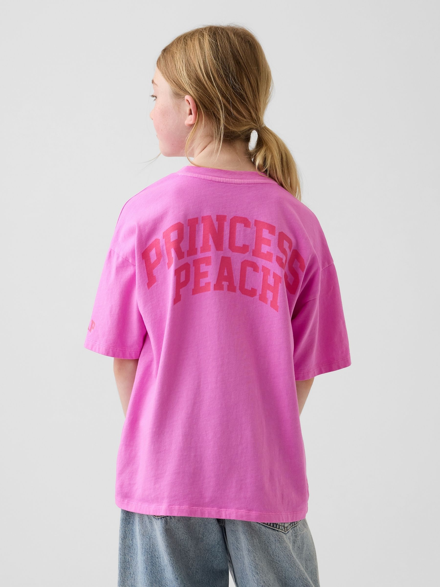 Pink Princess Peach Super Mario Relaxed Graphic T-Shirt - Image 2 of 4