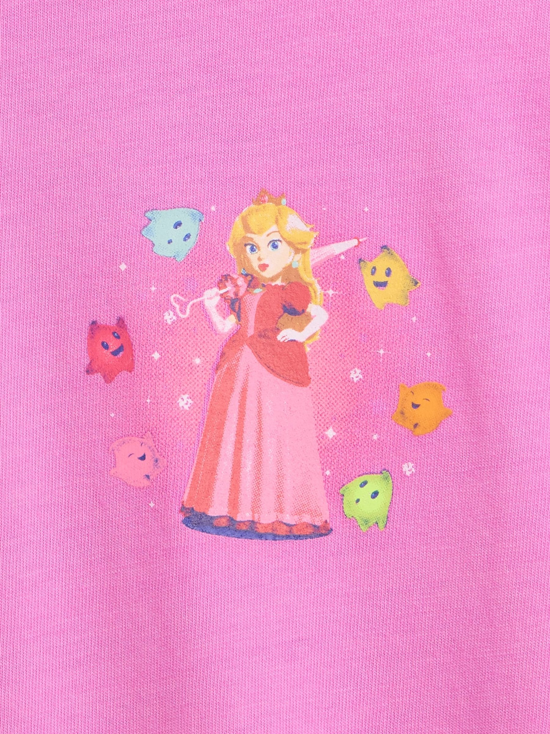 Pink Princess Peach Super Mario Relaxed Graphic T-Shirt - Image 4 of 4
