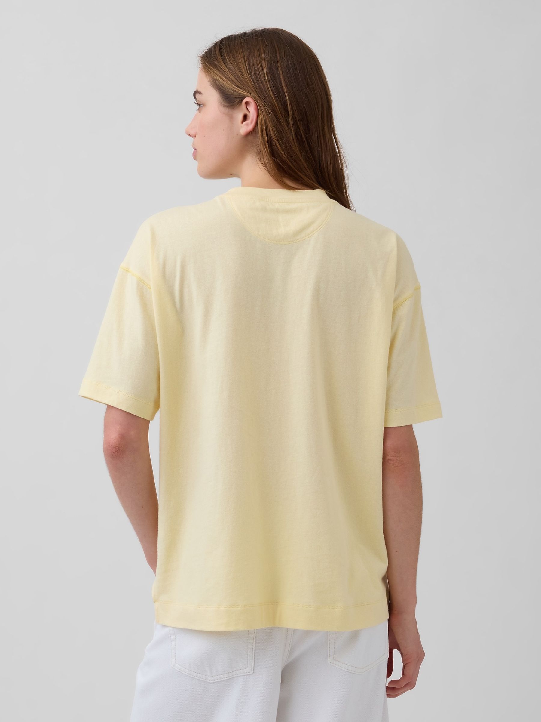 Yellow Vintage Soft Athletic Logo Longline Short Sleeve T-Shirt | Gap