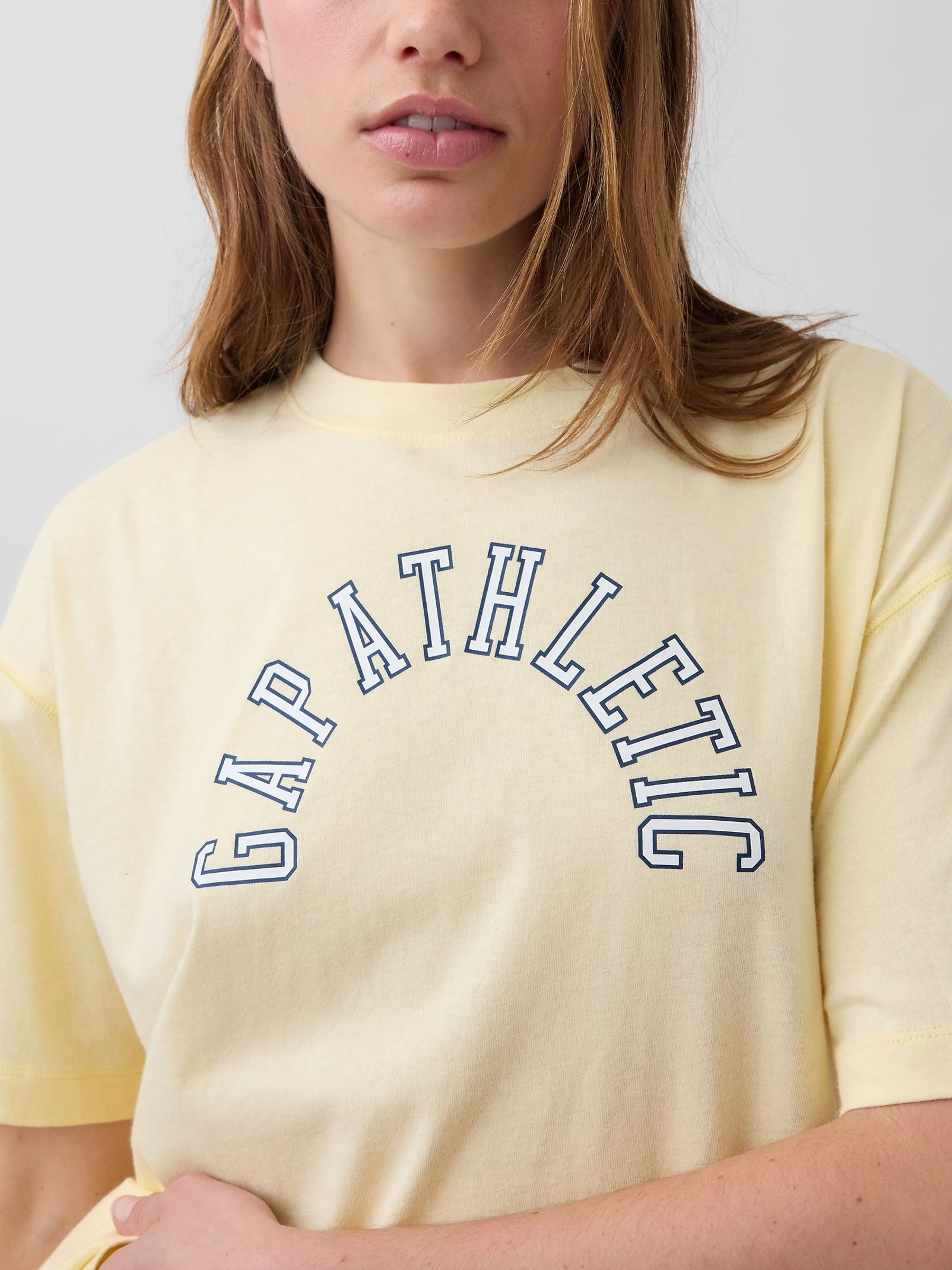Yellow Vintage Soft Athletic Logo Longline Short Sleeve T-Shirt | Gap