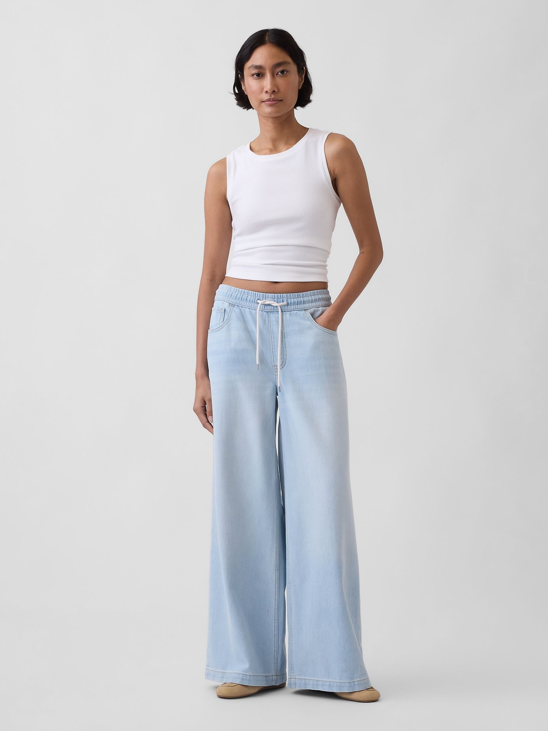 Blue Mid Rise UltraSoft Easy Baggy Jeans - Image 4 of 4