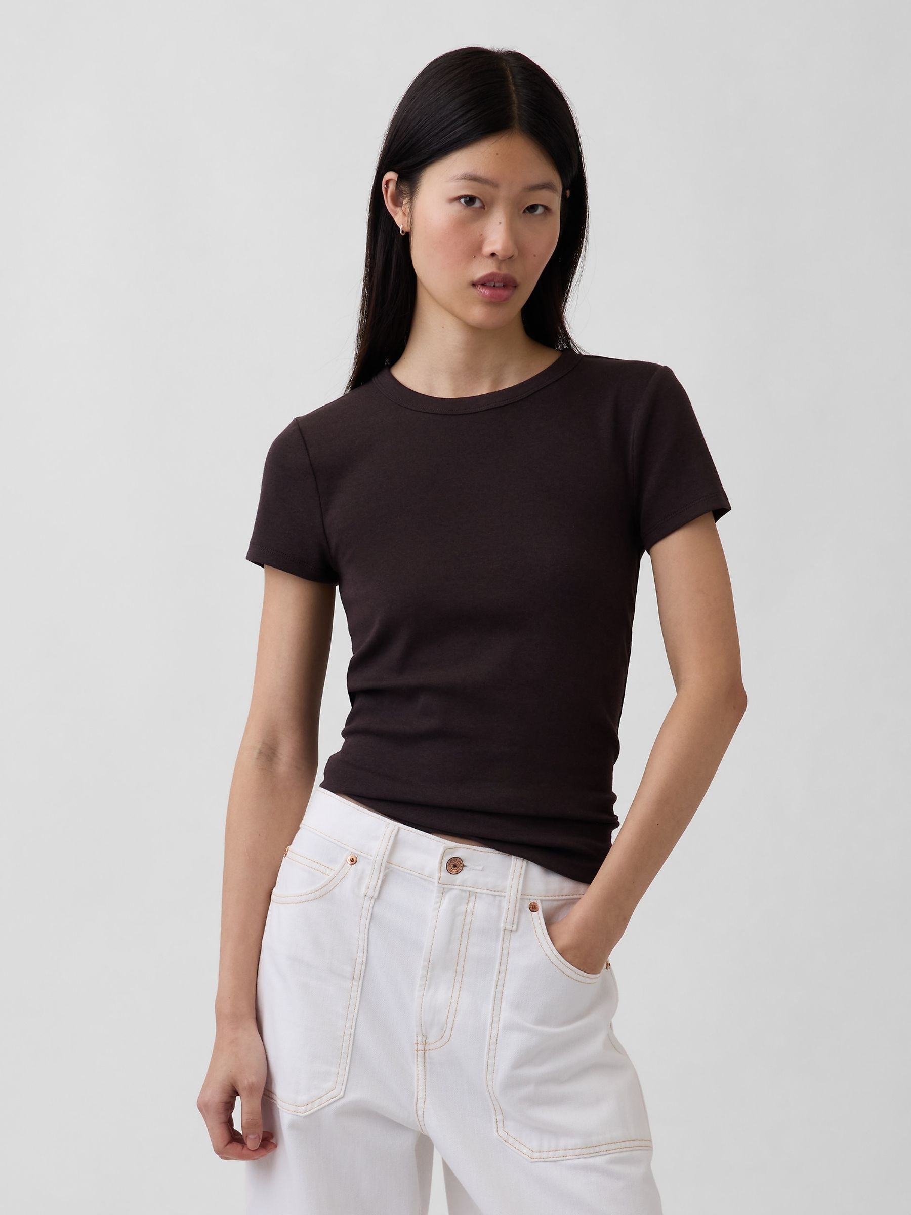 Brown Modern Crew neck T-Shirt - Image 1 of 3