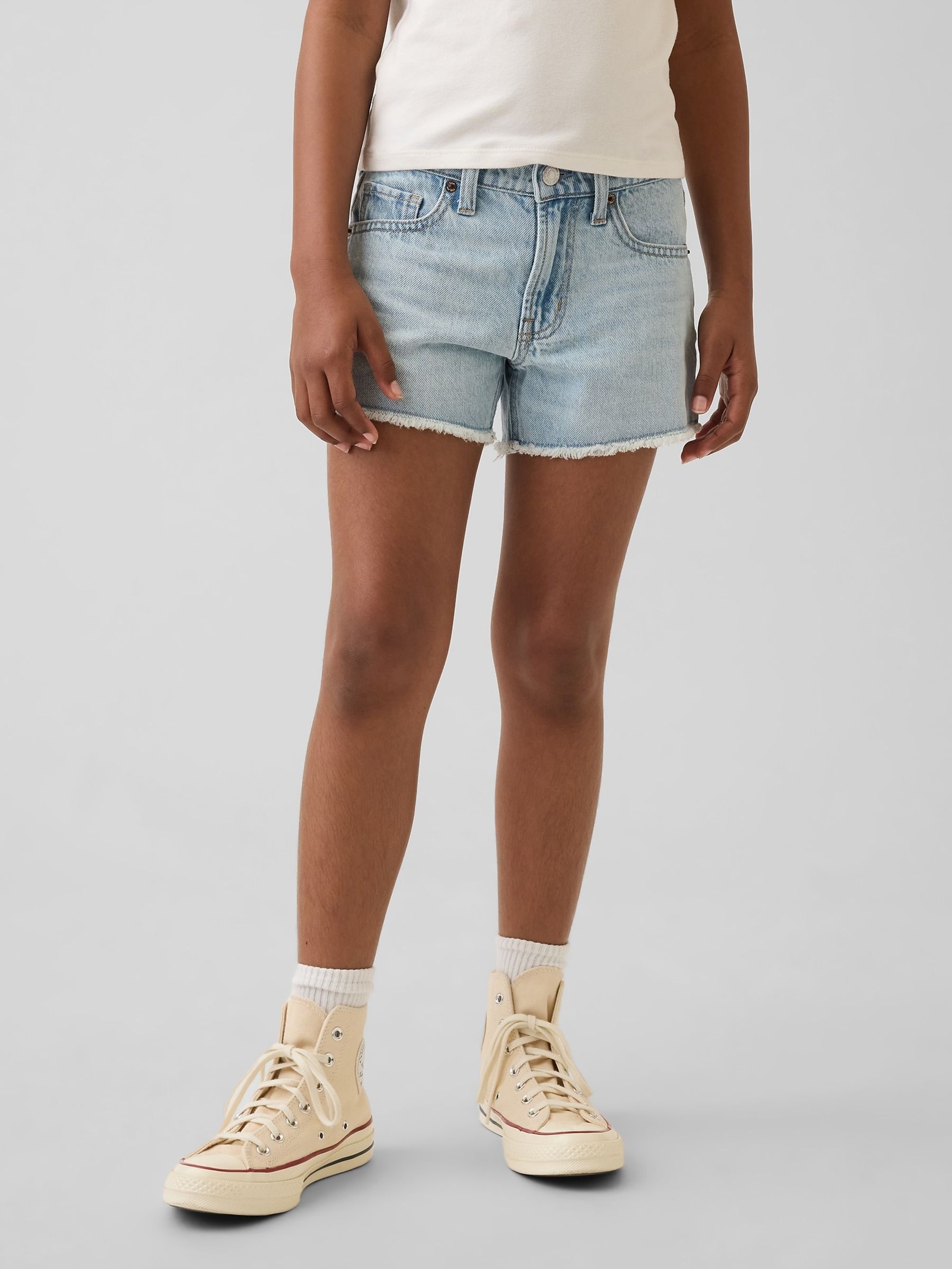 Light Wash Low Rise Stride Denim Shorts - Image 1 of 5