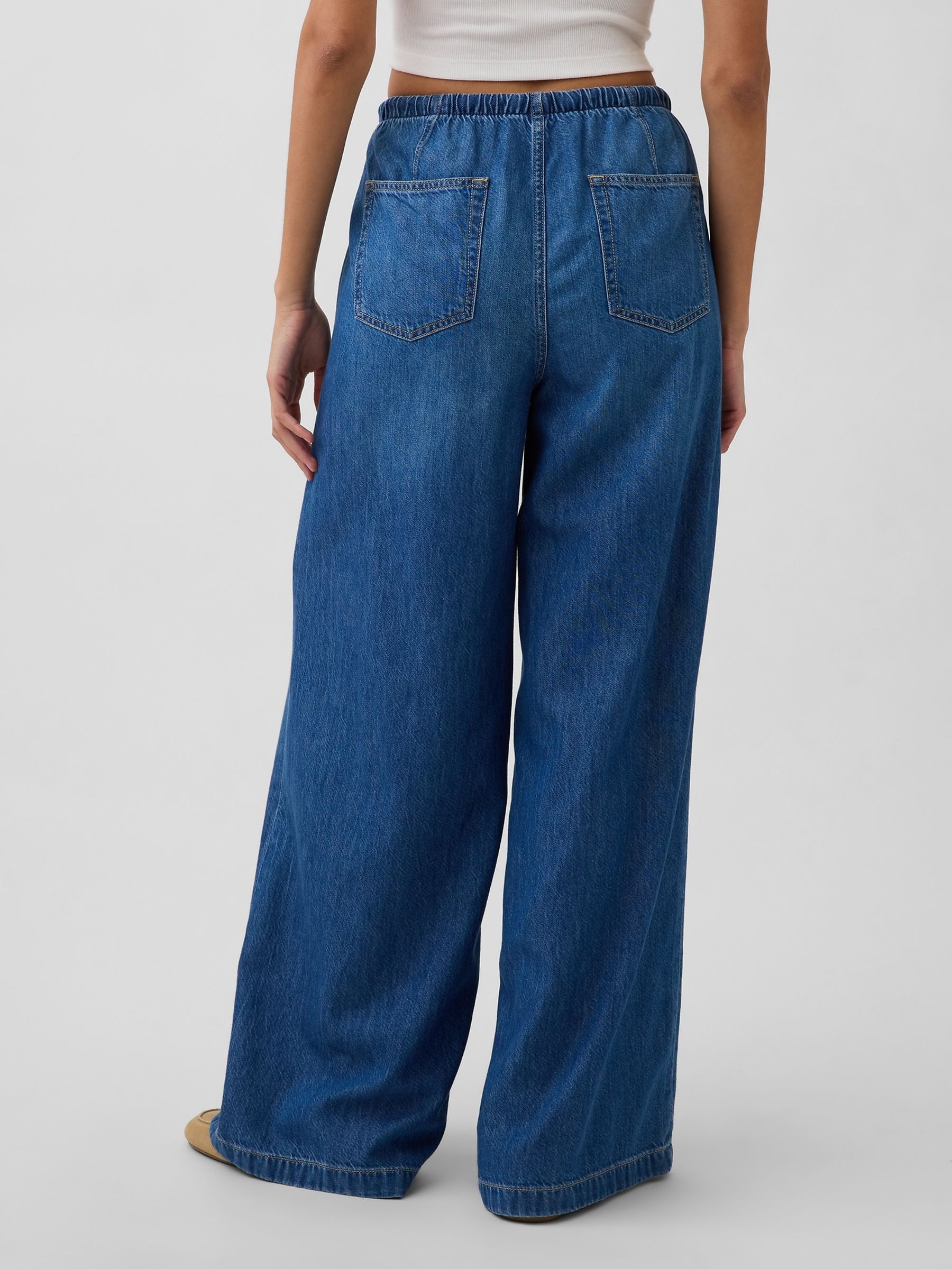 Medium Indigo Mid Rise UltraSoft Easy Baggy Jeans - Image 2 of 5 Medium Indigo Mid Rise UltraSoft Easy Baggy Jeans - Image 2 of 5