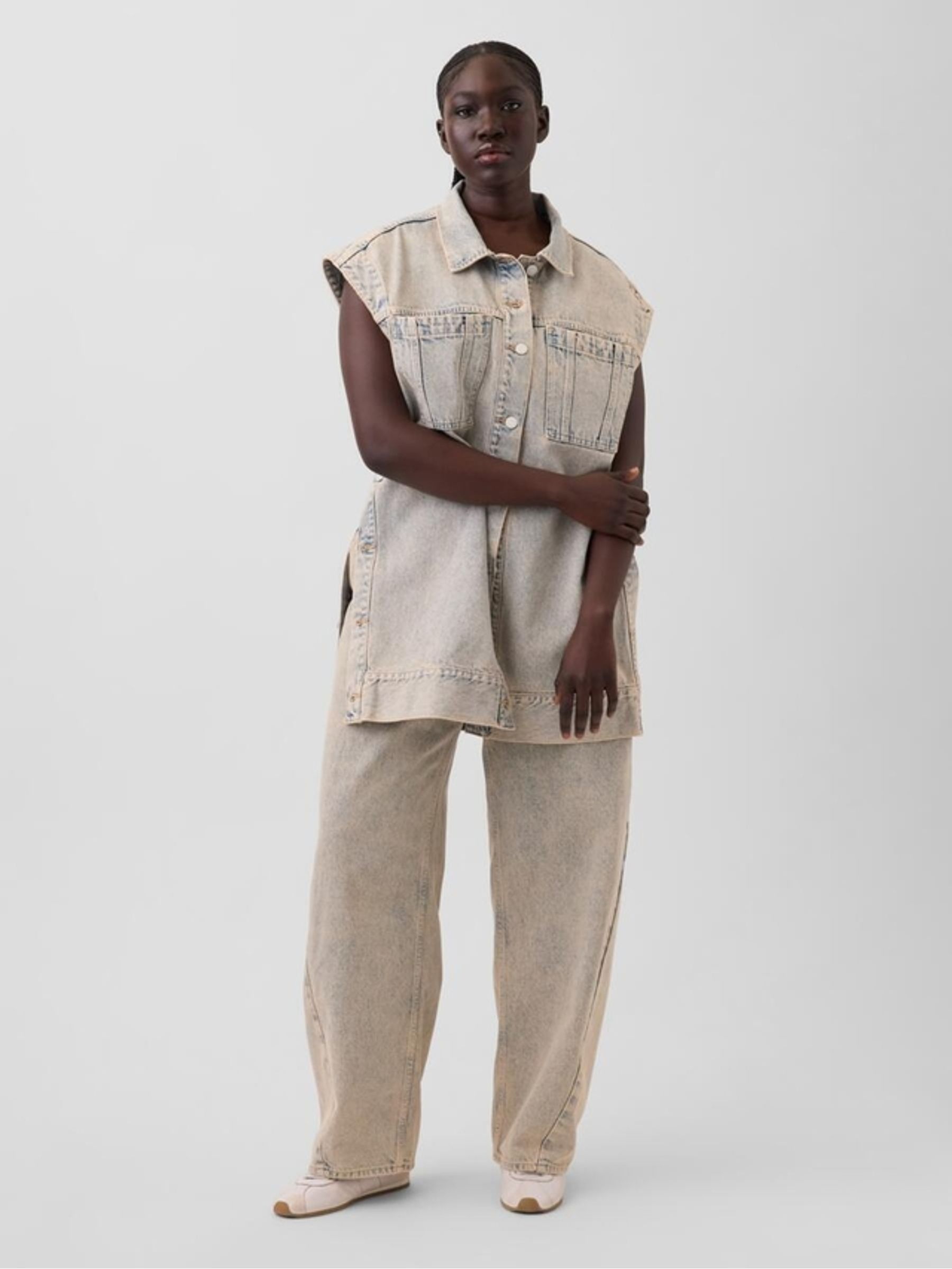 Gap x Harlem's Fashion Row Grey Extra Baggy Barrel Jeans - Image 1 of 8