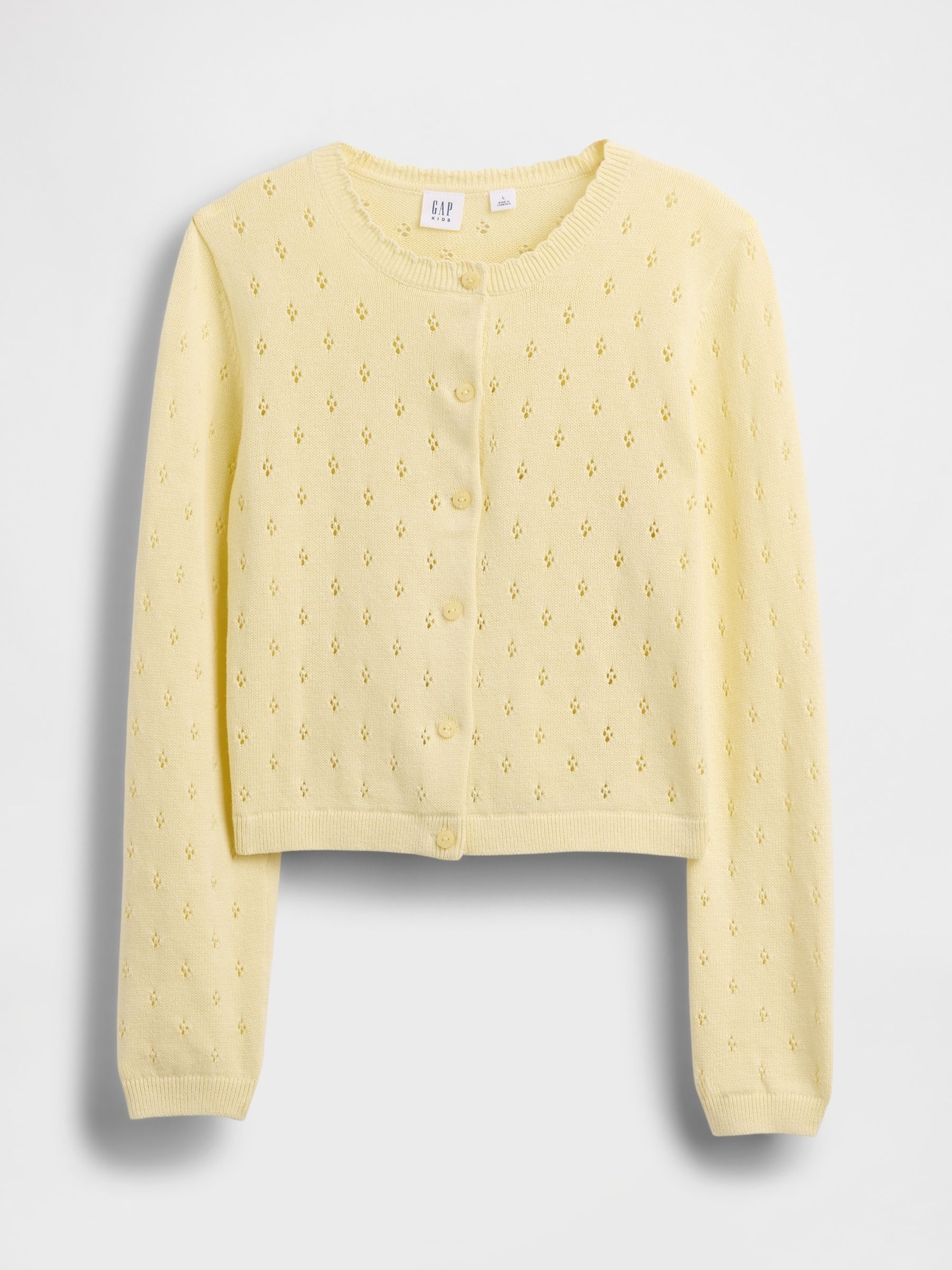 Yellow Pointelle Cardigan - Image 4 of 5