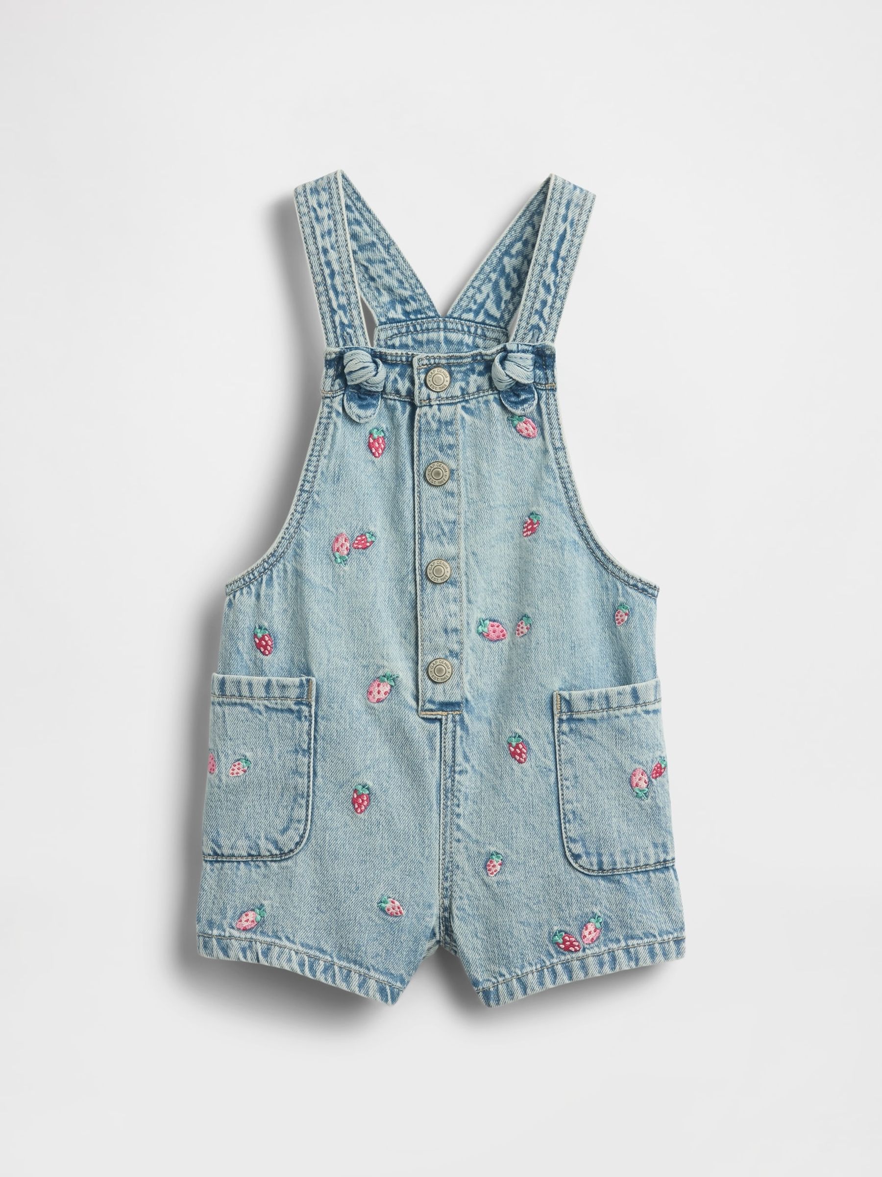 Blue Embroidered Denim Short Dungarees (6mths-5yrs) - Image 2 of 3