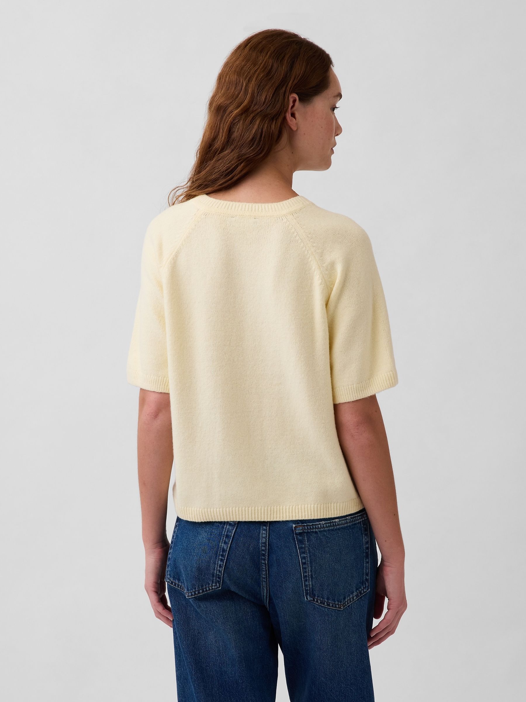Yellow CashSoft Raglan Jumper T-Shirt - Image 2 of 4