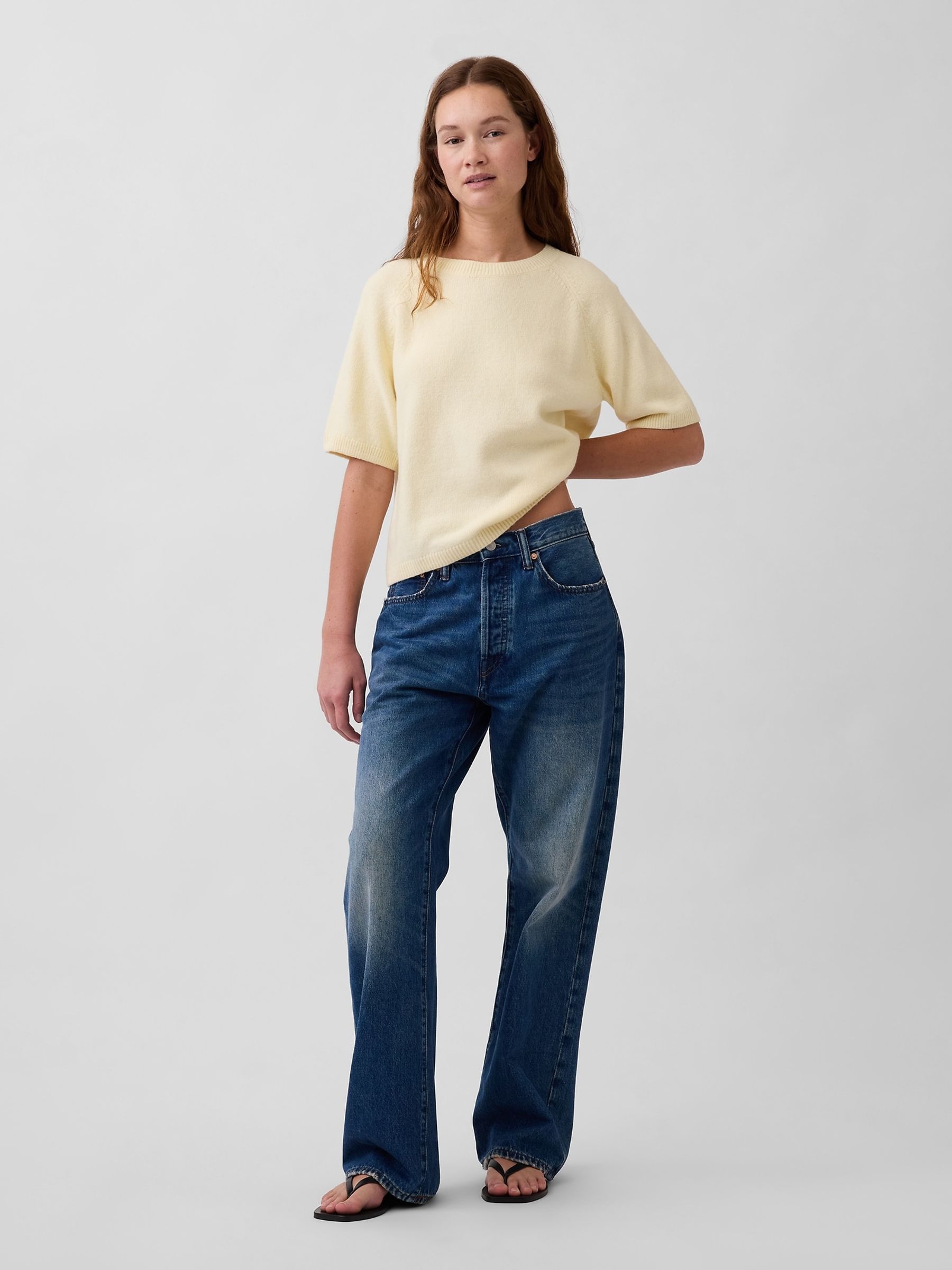 Yellow CashSoft Raglan Jumper T-Shirt - Image 3 of 4