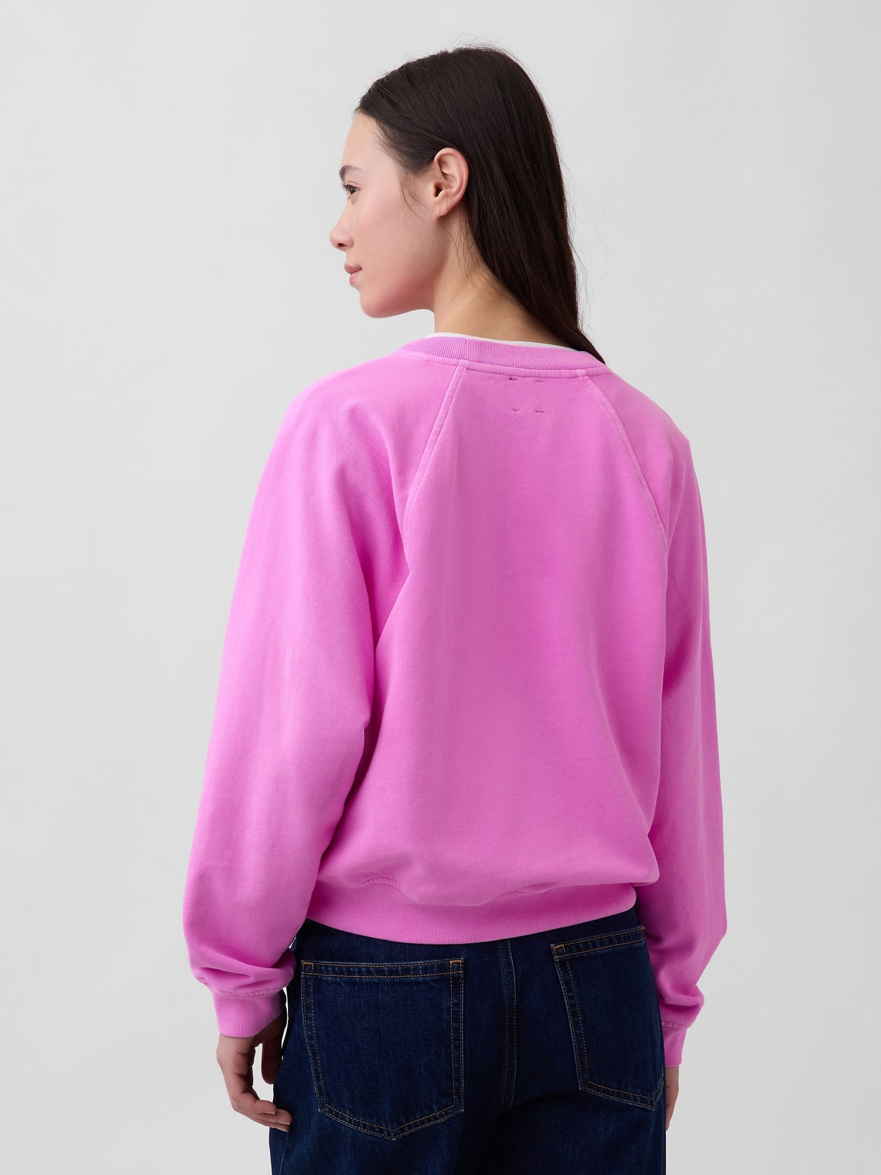Pink French Terry Raglan Logo Sweatshirt - Image 2 of 4