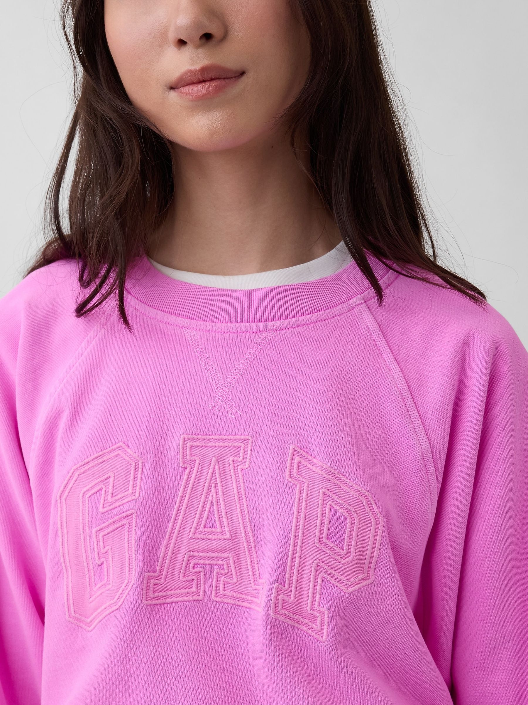 Pink French Terry Raglan Logo Sweatshirt - Image 4 of 4