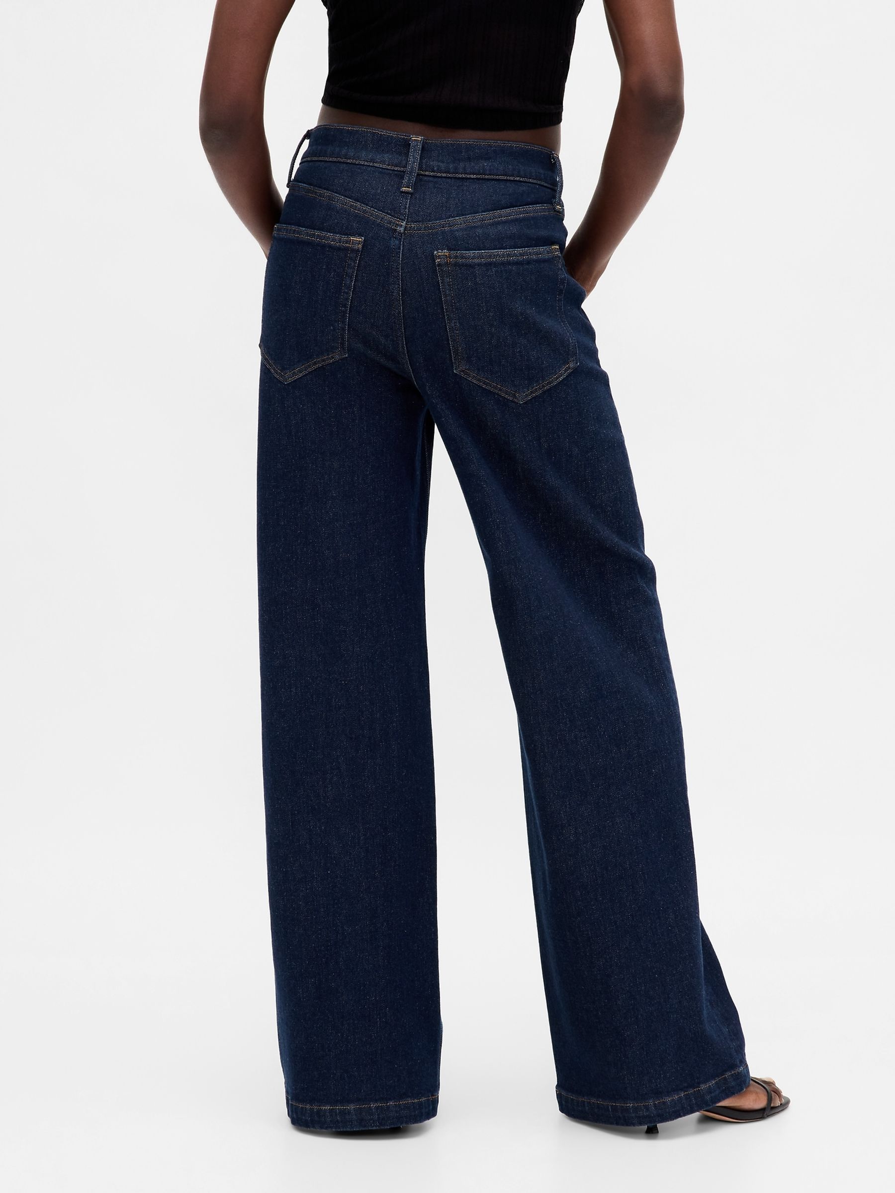 Dark Wash High Waisted Stride Wide-Leg Jeans - Image 2 of 6