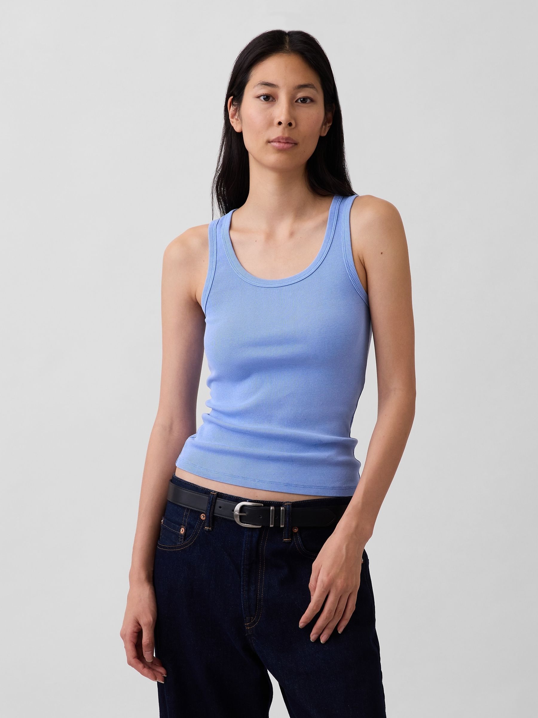 Blue Rib Scoop Vest - Image 1 of 4