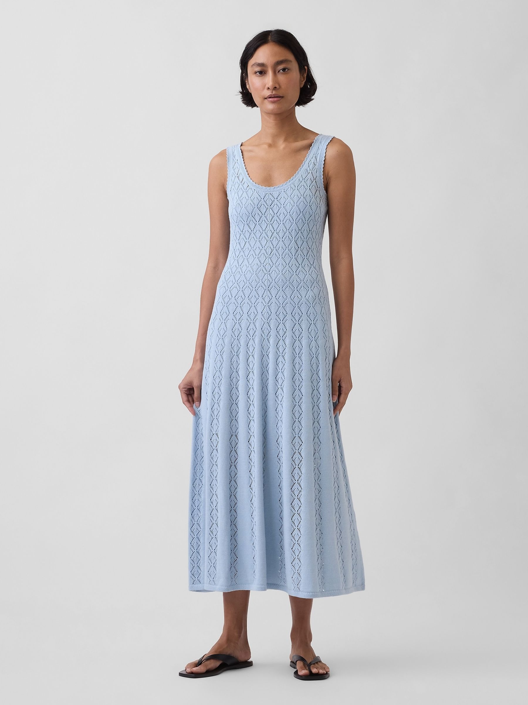 Blue Pointelle Maxi Dress - Image 1 of 4