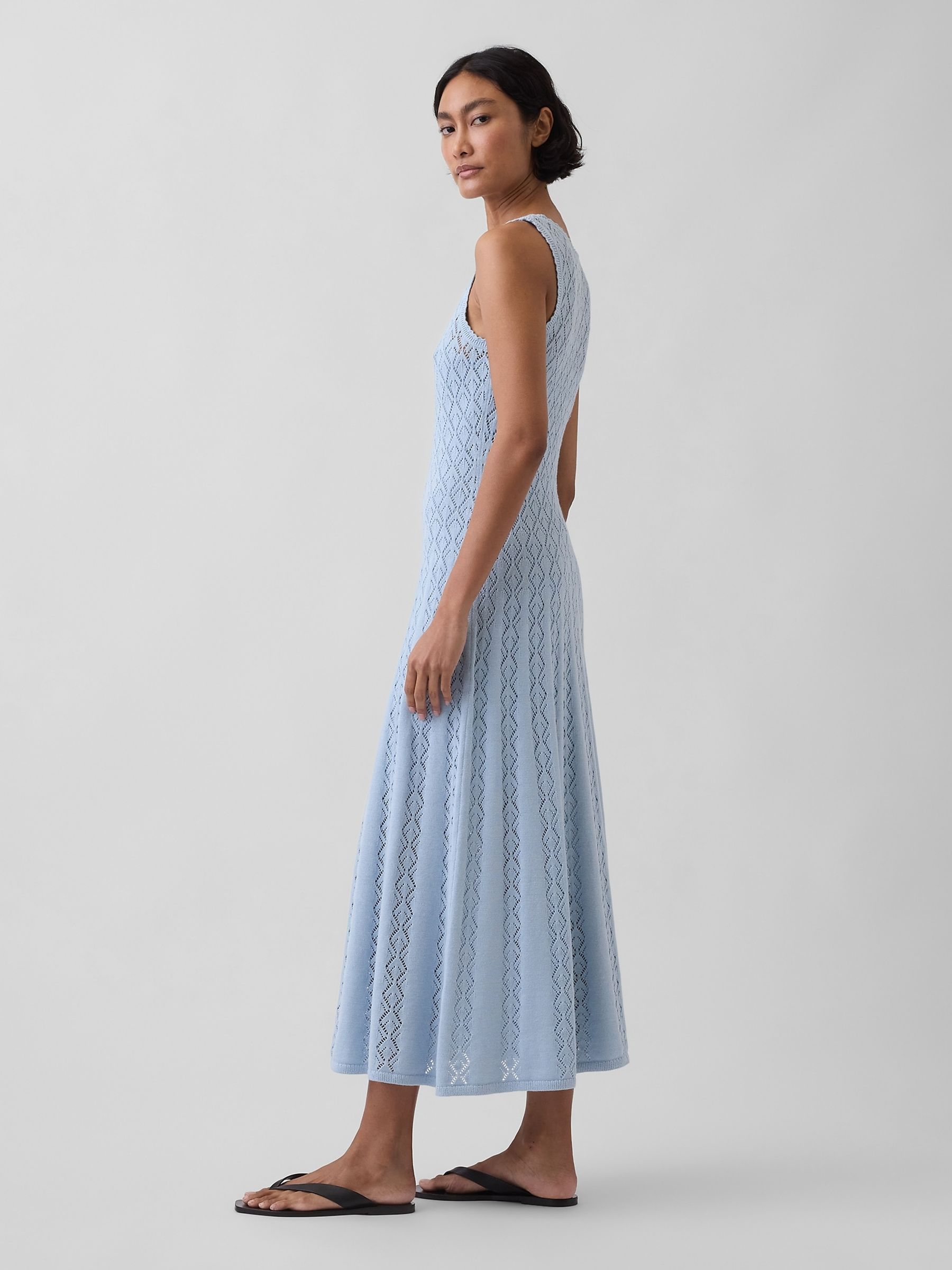 Blue Pointelle Maxi Dress - Image 3 of 4