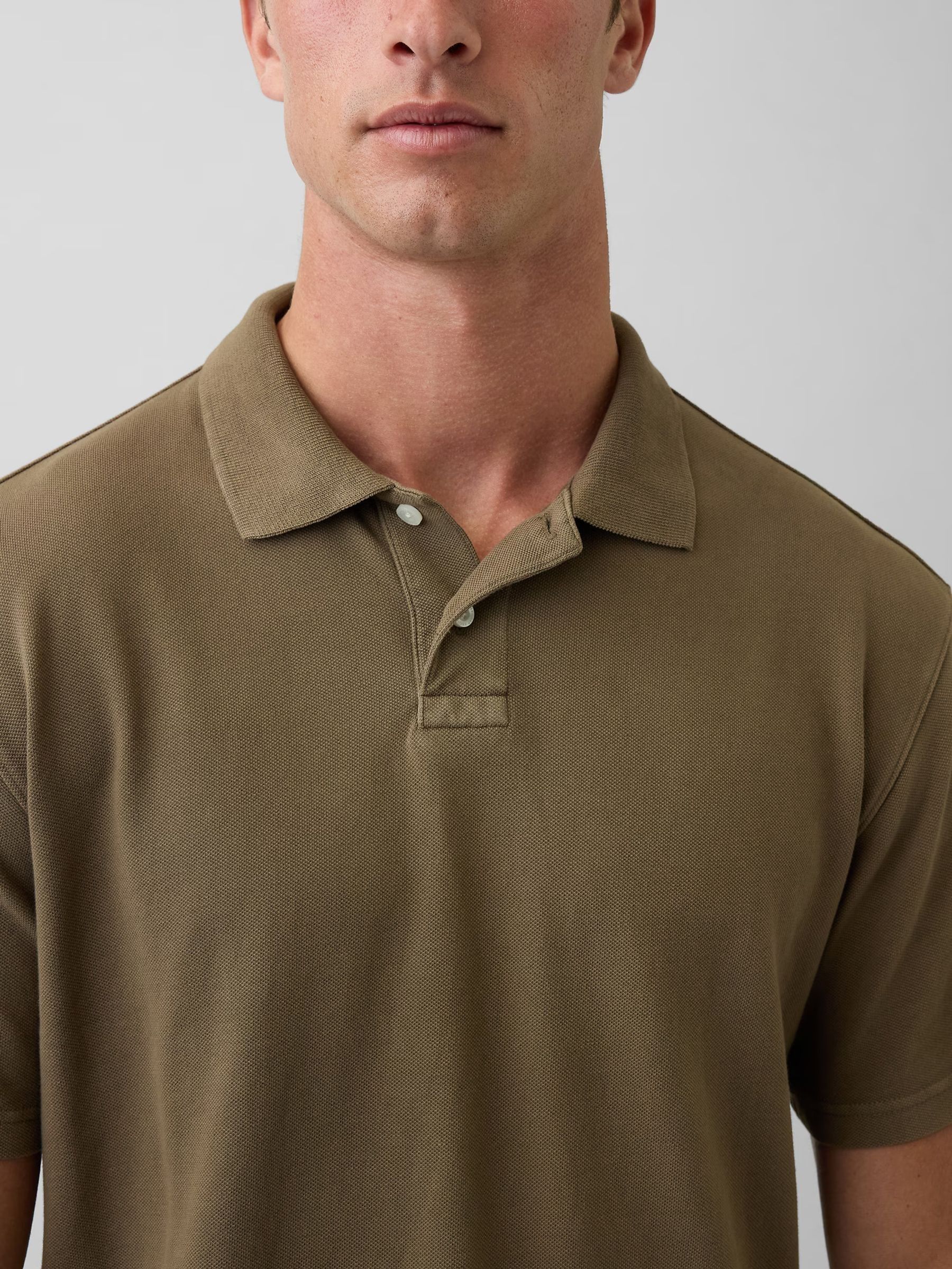Brown Relaxed Pique Polo Shirt - Image 2 of 3
