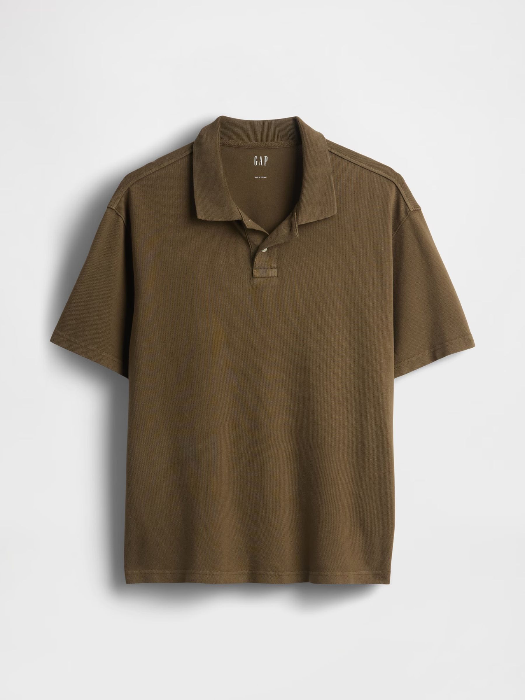 Brown Relaxed Pique Polo Shirt - Image 3 of 3