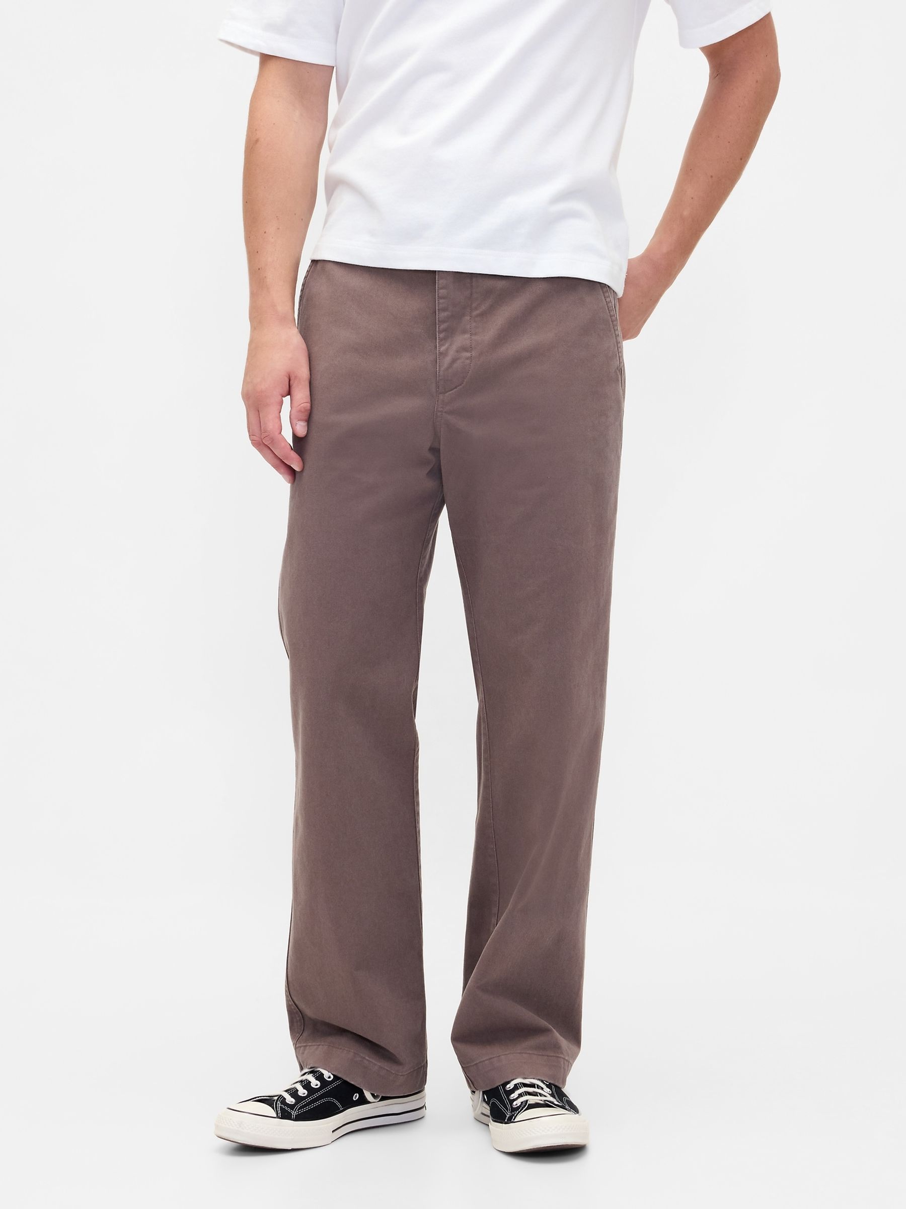 Brown Heavyweight Twill '90s Loose Chinos - Image 1 of 5
