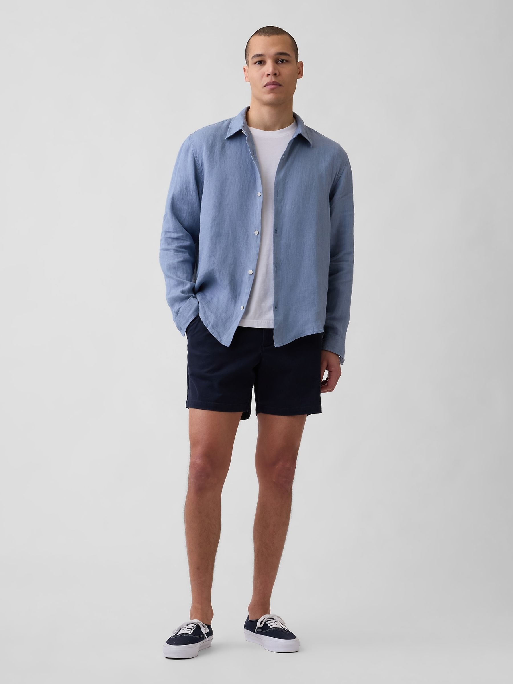 Blue Linen Relaxed Shirt - Image 3 of 4