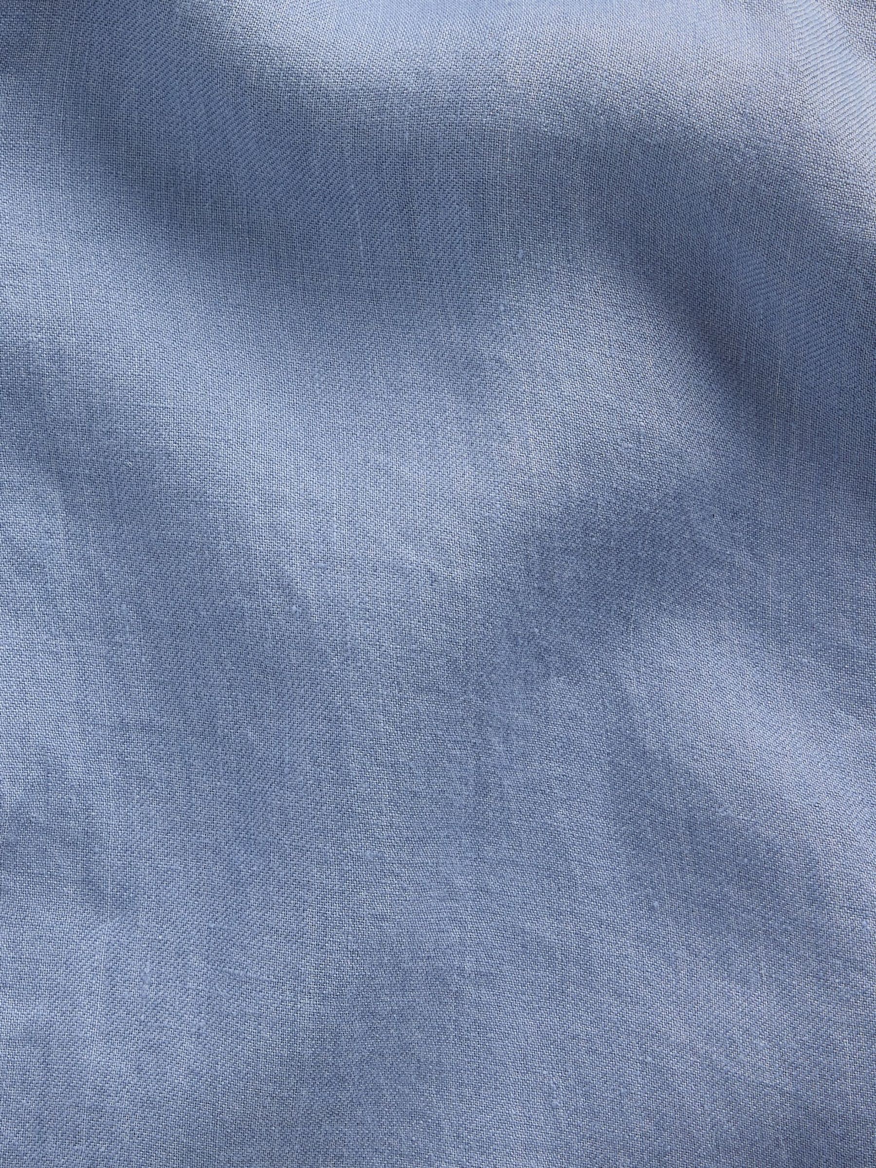 Blue Linen Relaxed Shirt - Image 4 of 4 Blue Linen Relaxed Shirt - Image 4 of 4