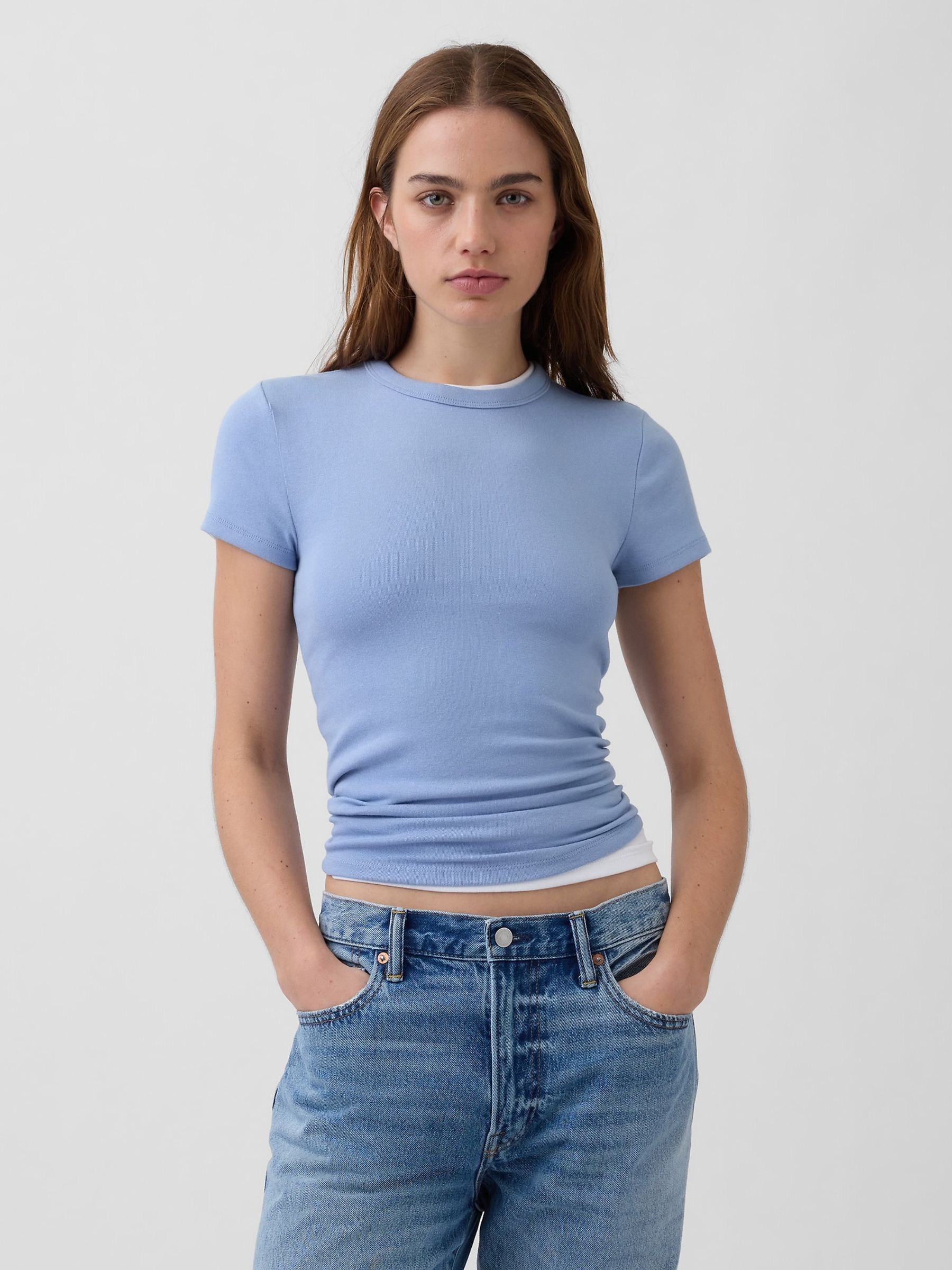 Blue Modern Crew neck T-Shirt - Image 1 of 3