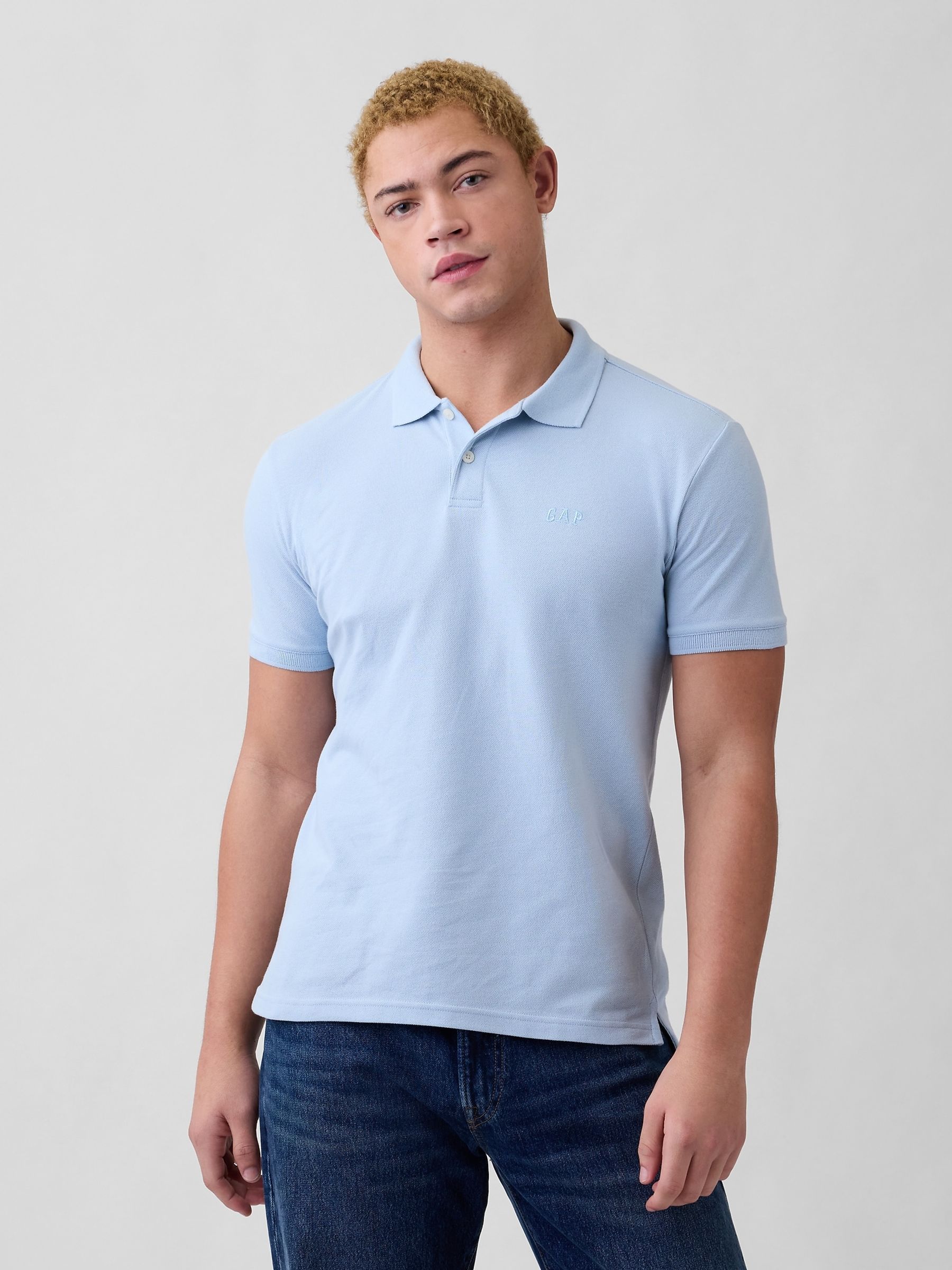 Blue Logo Pique Polo Shirt - Image 1 of 4