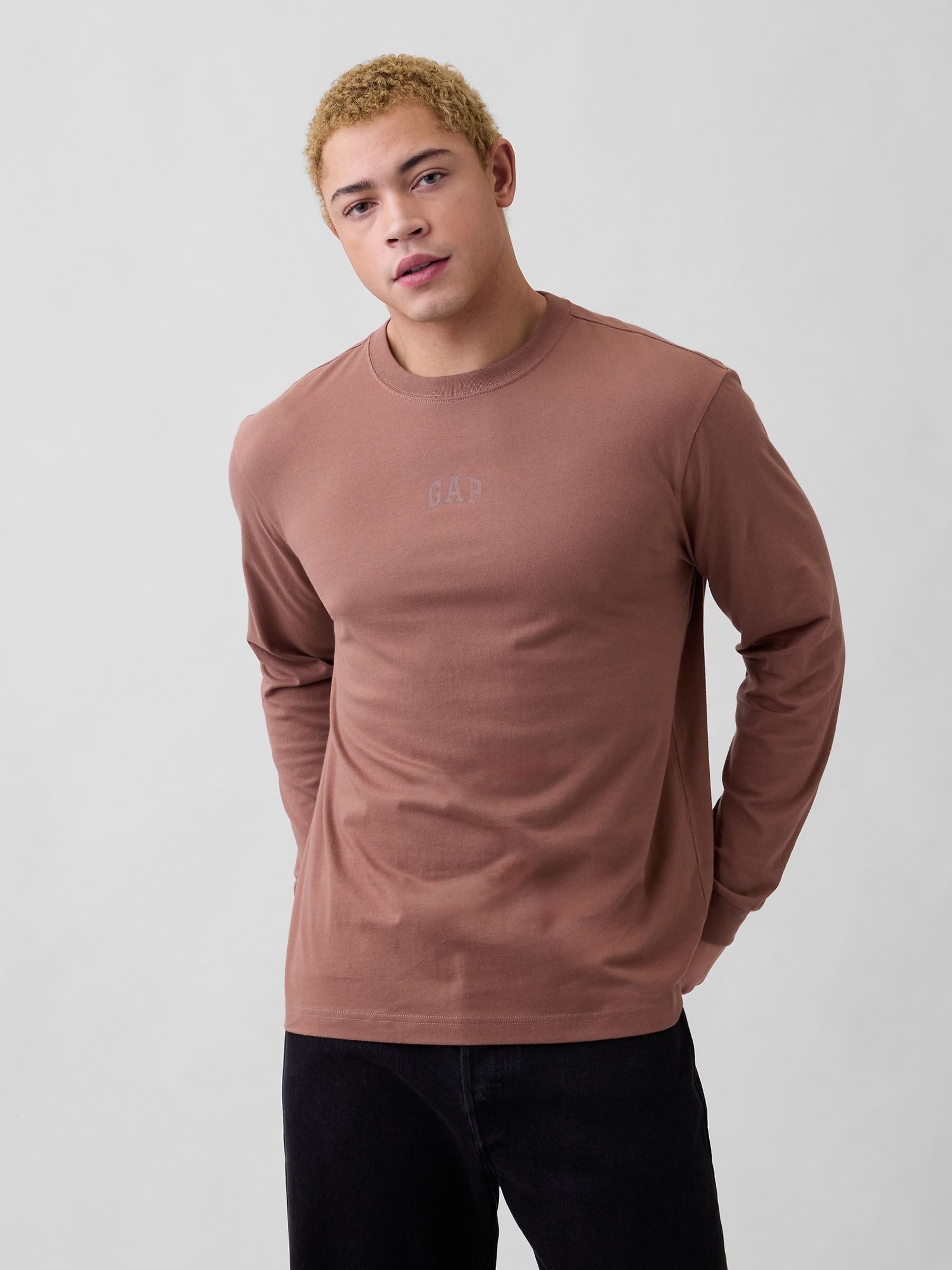 Brown Everyday Soft Relaxed Mini-Logo T-Shirt - Image 1 of 5