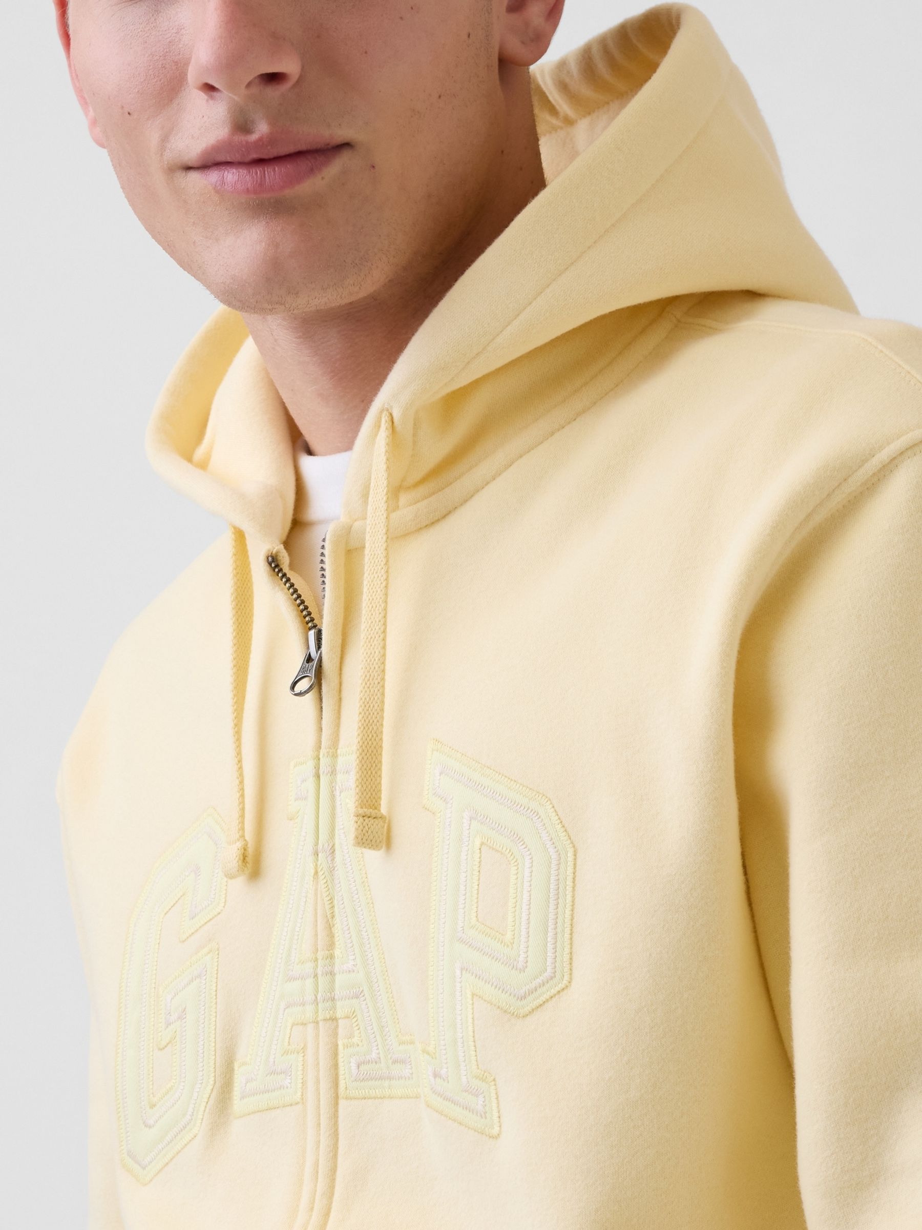 Yellow Vintage Soft Arch Logo Zip Hoodie - Image 4 of 4