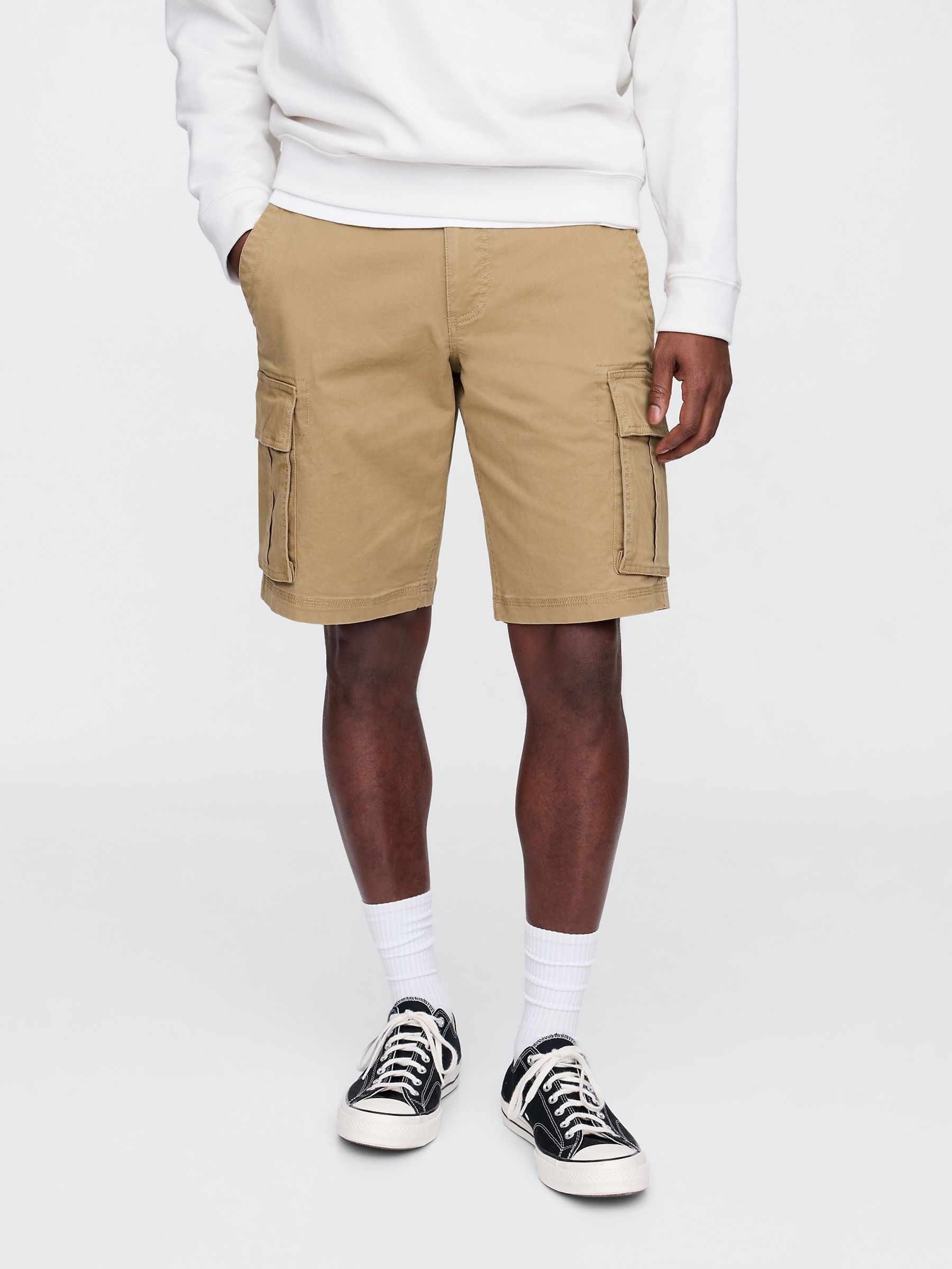 Beige 11 inch Essential Cargo Shorts - Image 1 of 3