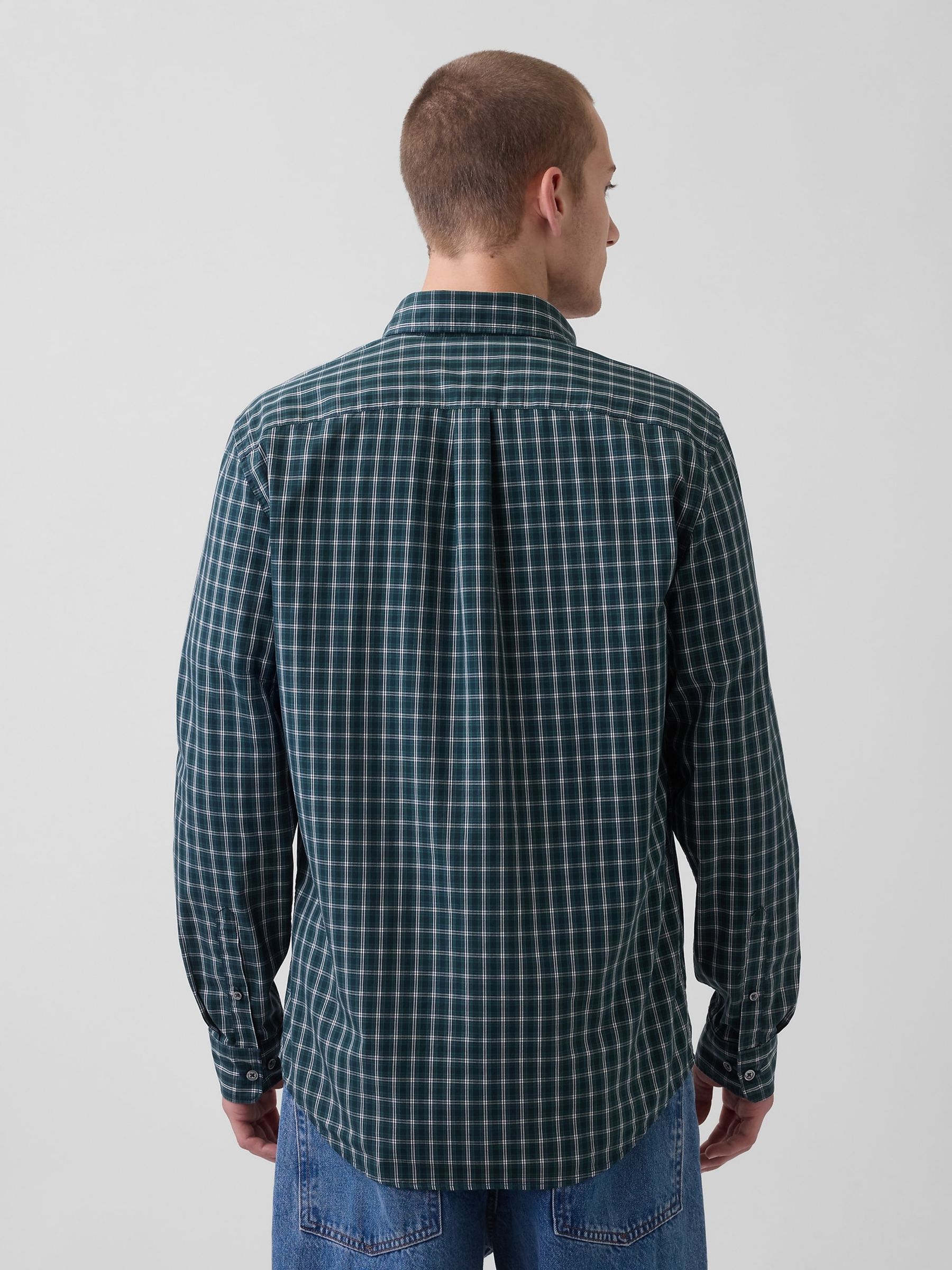 Green Check Cotton Poplin Classic Shirt - Image 2 of 4